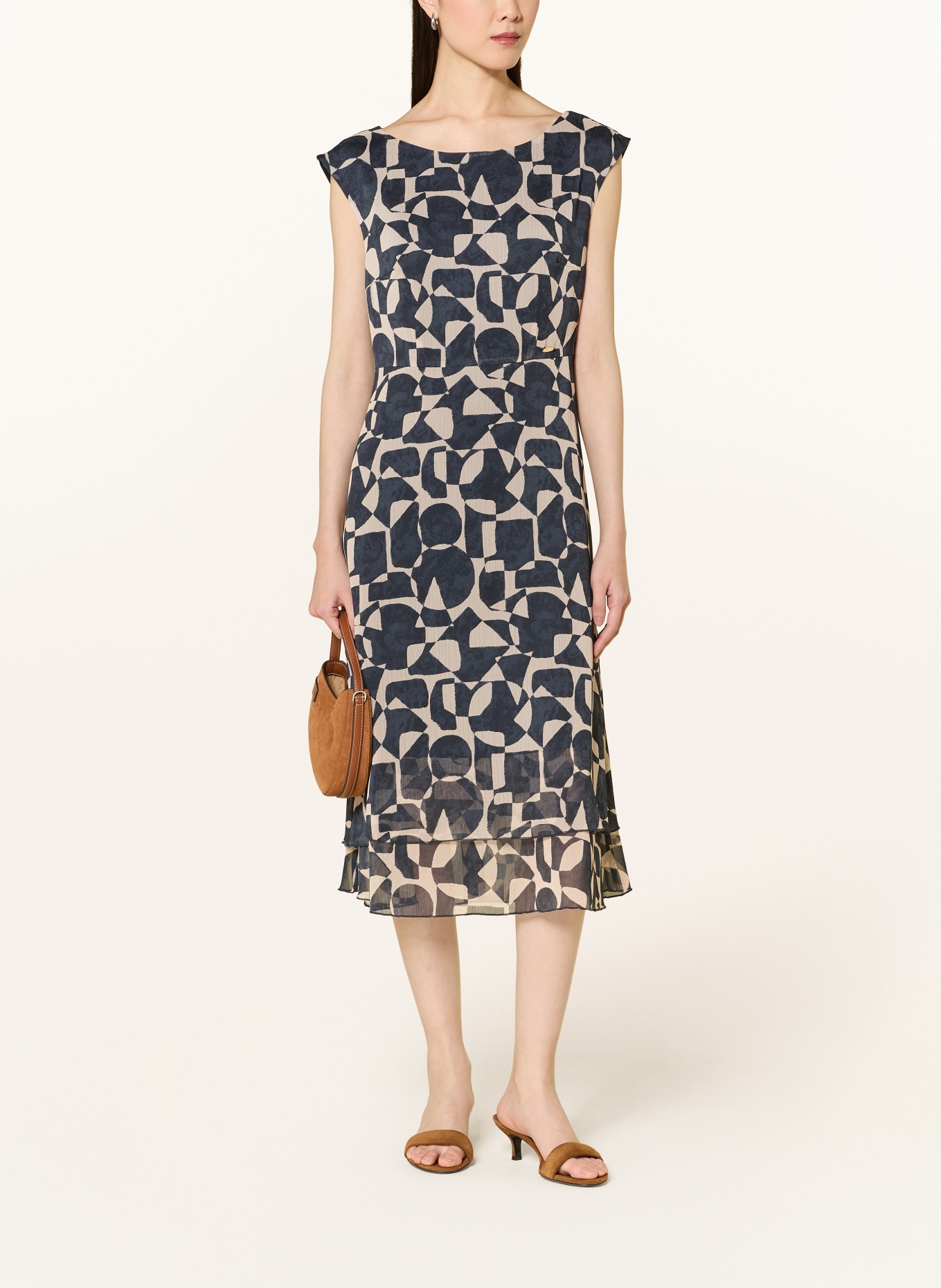 BETTY&CO Kleid: DUNKELBLAU / BEIGE