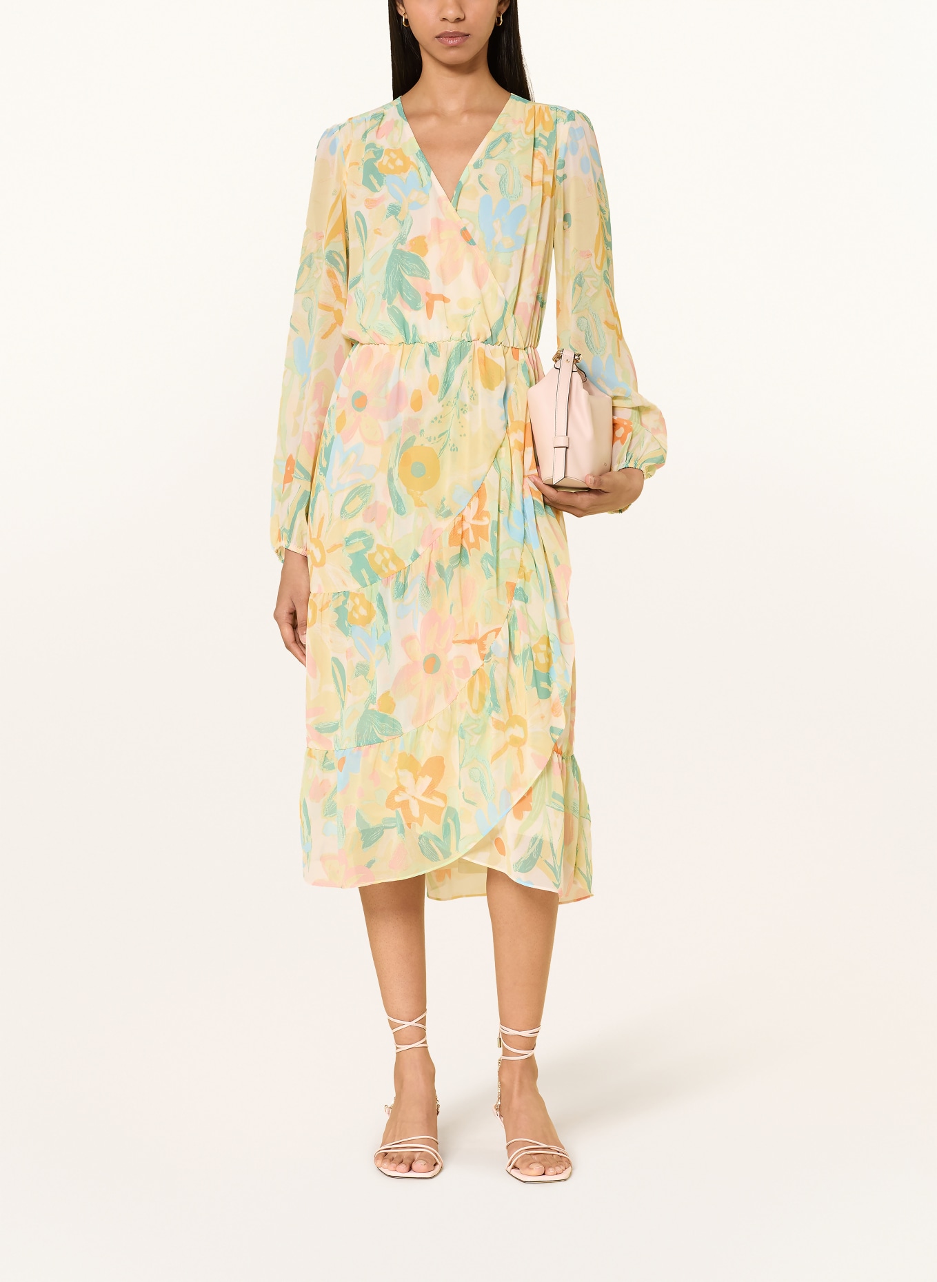 BETTY&CO Wikkeljurk met volants: LICHTGEEL / ZALM / GROEN