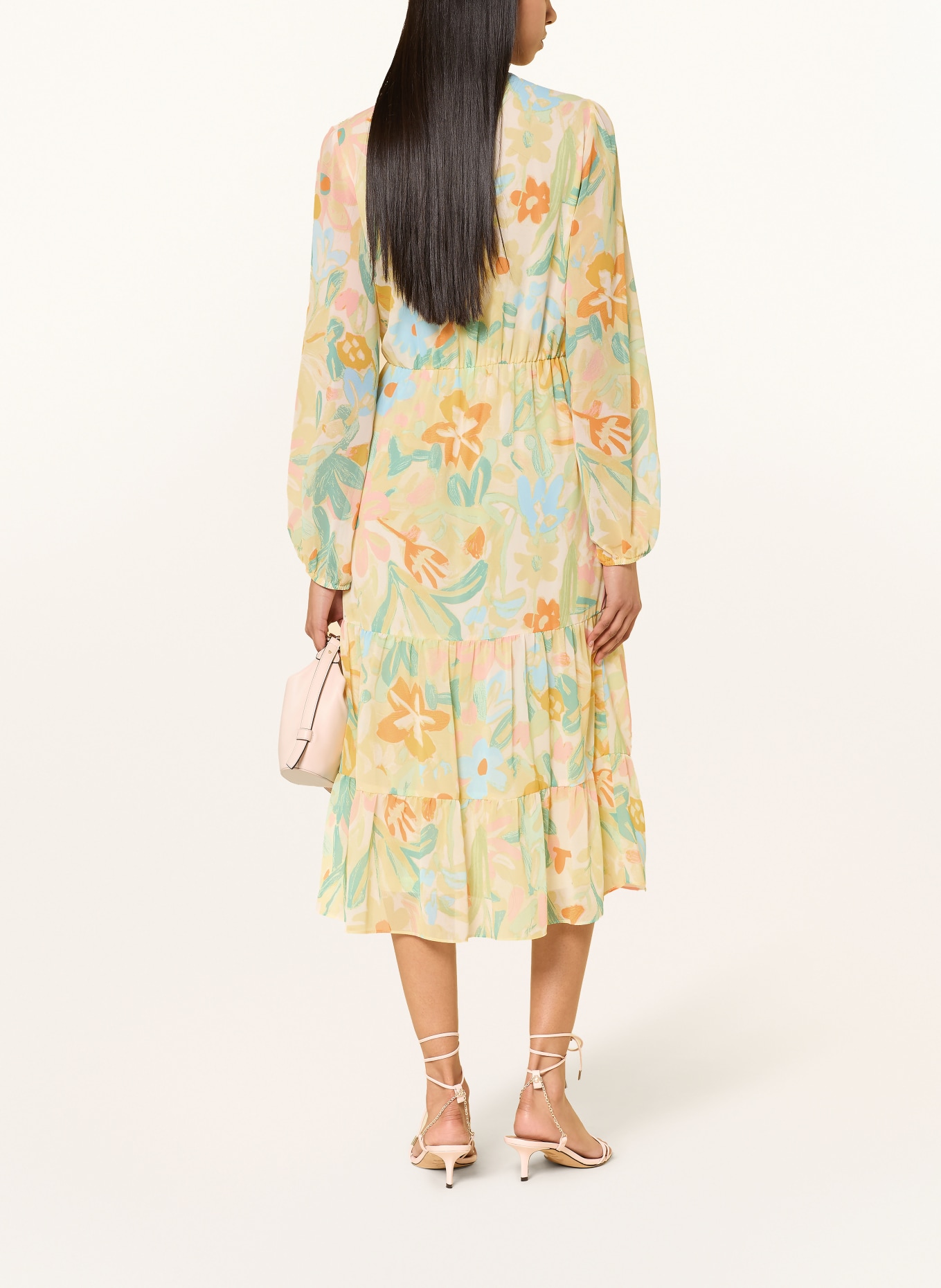 BETTY&CO Wikkeljurk met volants: LICHTGEEL / ZALM / GROEN