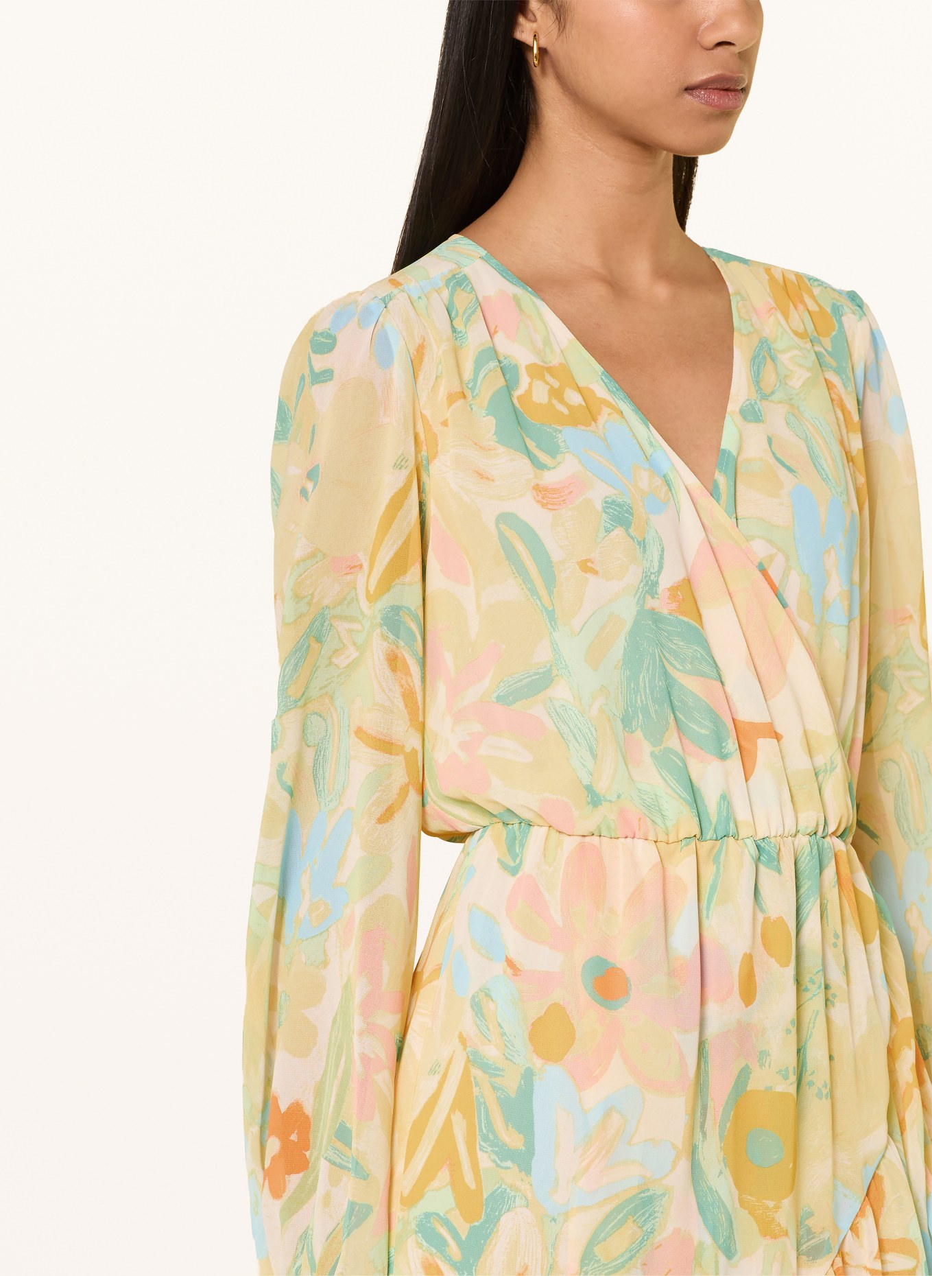 BETTY&CO Wikkeljurk met volants: LICHTGEEL / ZALM / GROEN