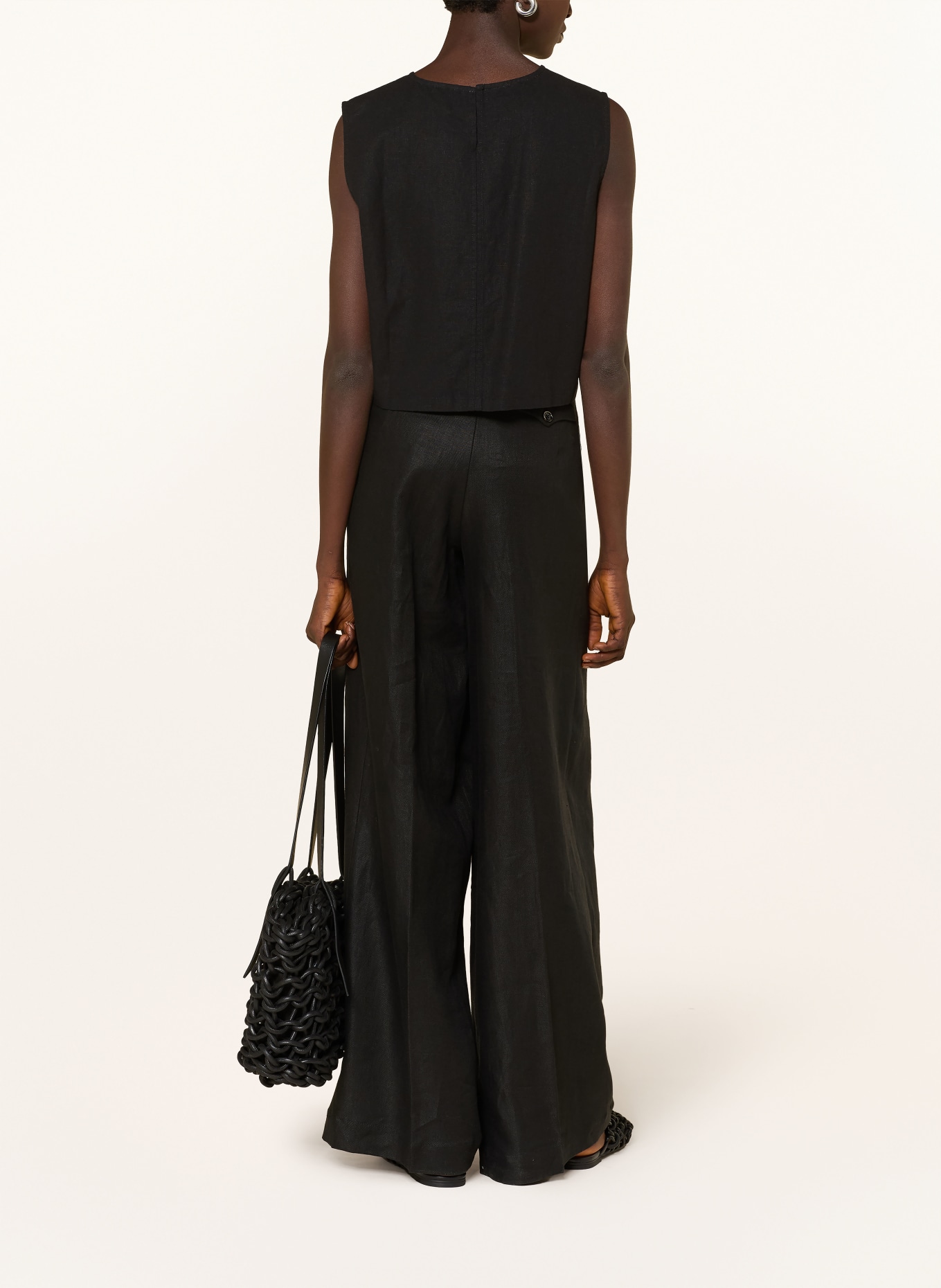 nine:inthe:morning Marlenehose PETRA aus Leinen: SCHWARZ