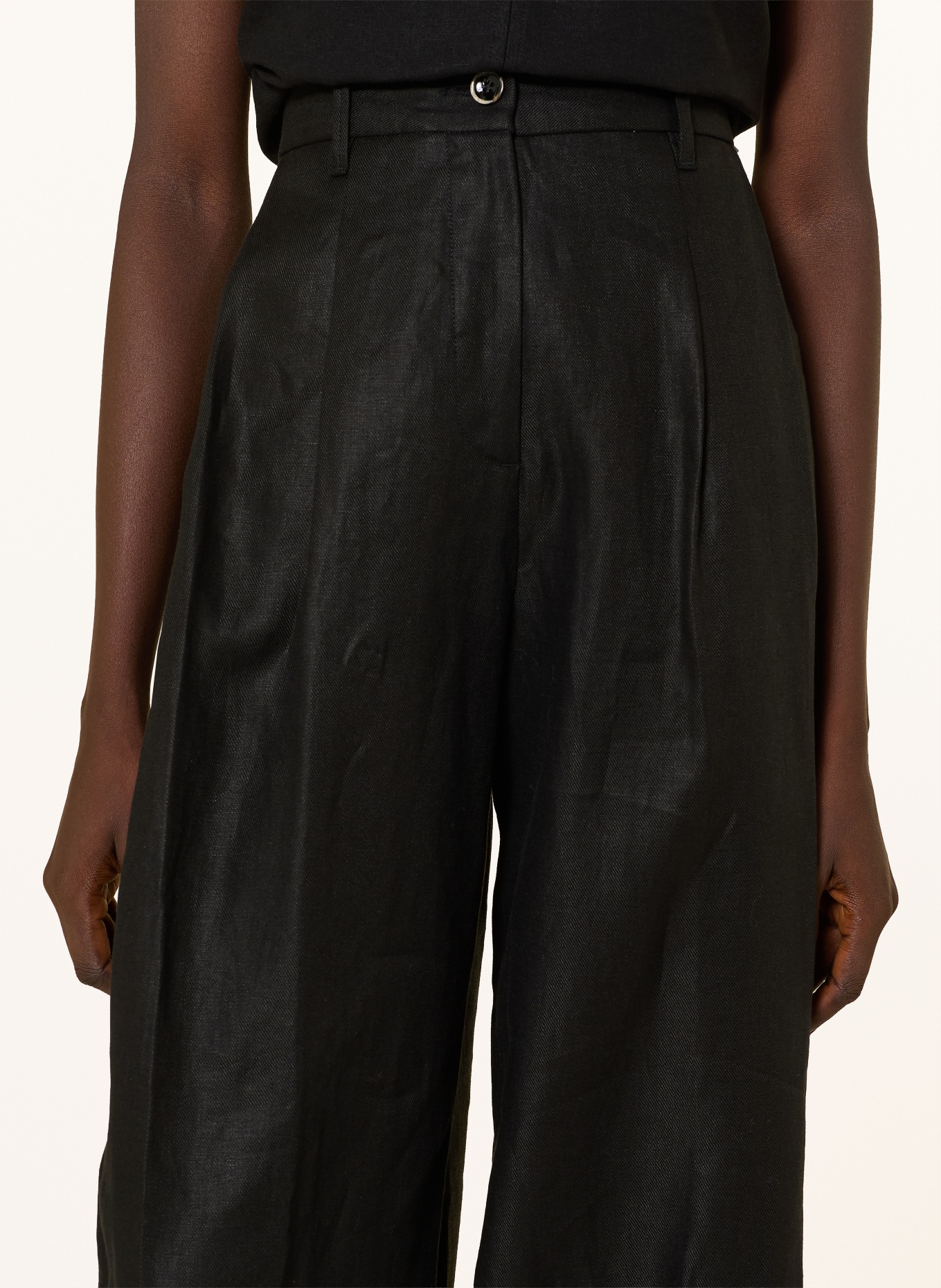 nine:inthe:morning Marlenehose PETRA aus Leinen: SCHWARZ