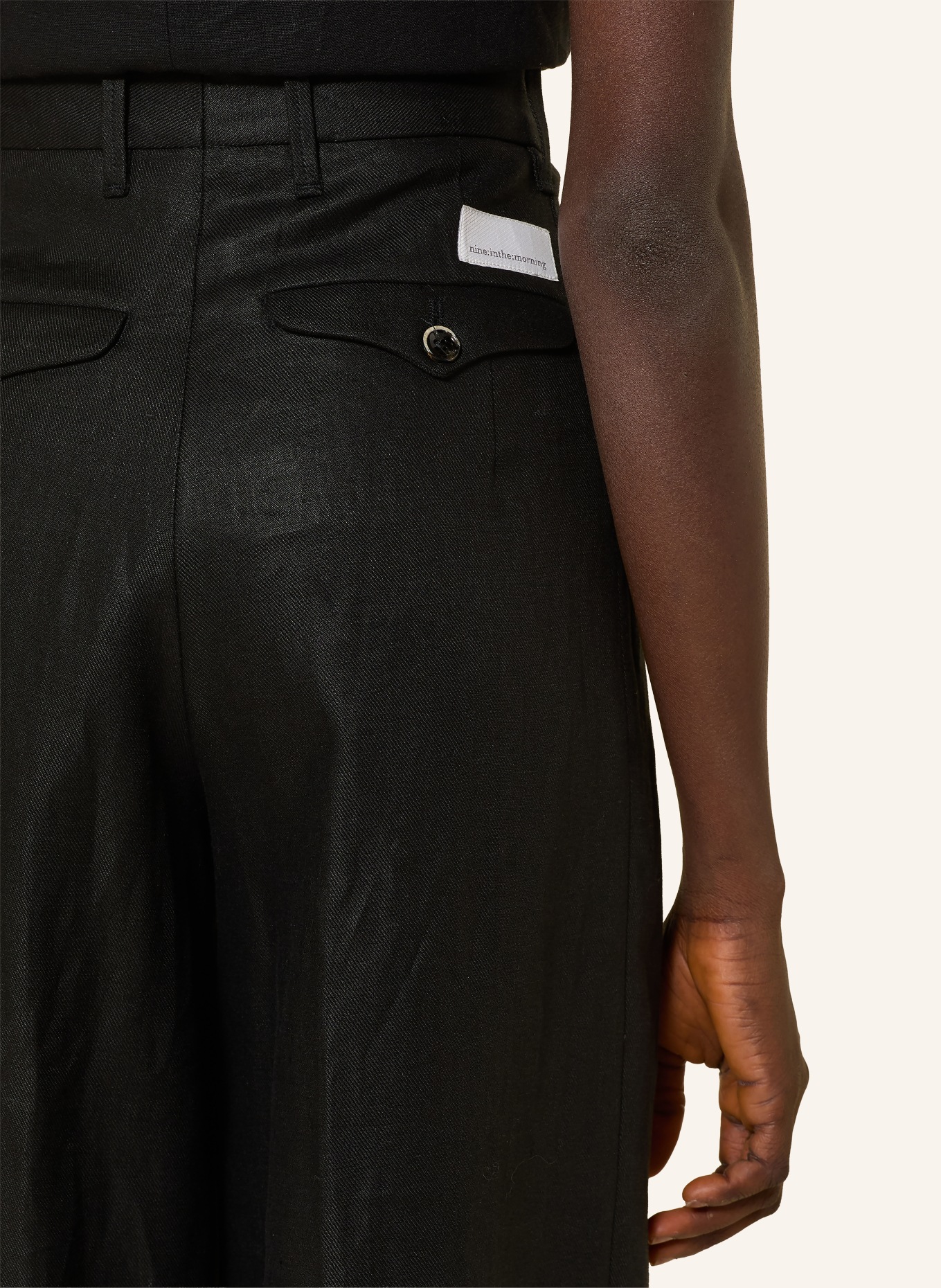 nine:inthe:morning Marlenehose PETRA aus Leinen: SCHWARZ