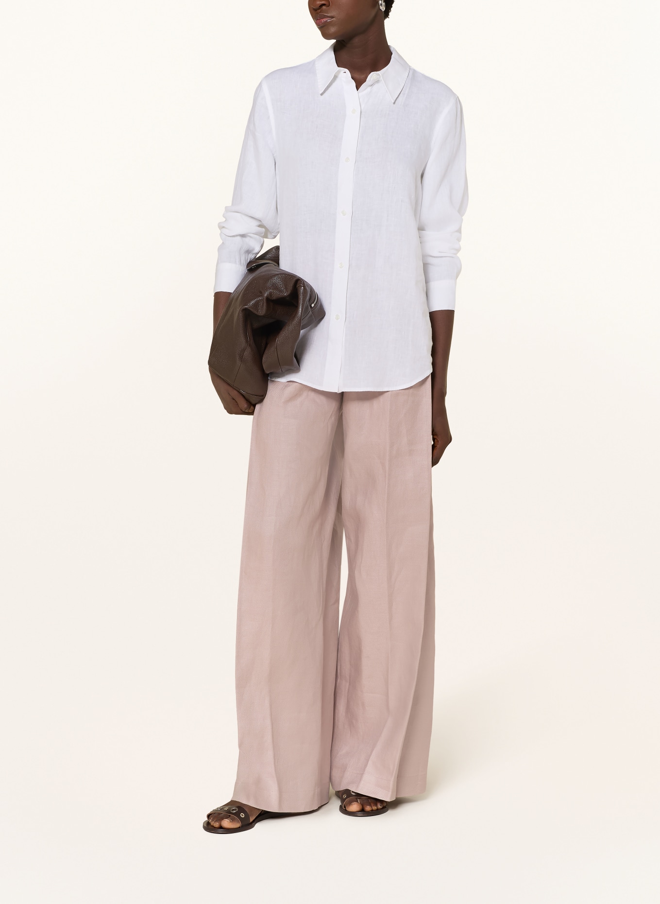 nine:inthe:morning Marlenehose PETRA aus Leinen: TAUPE