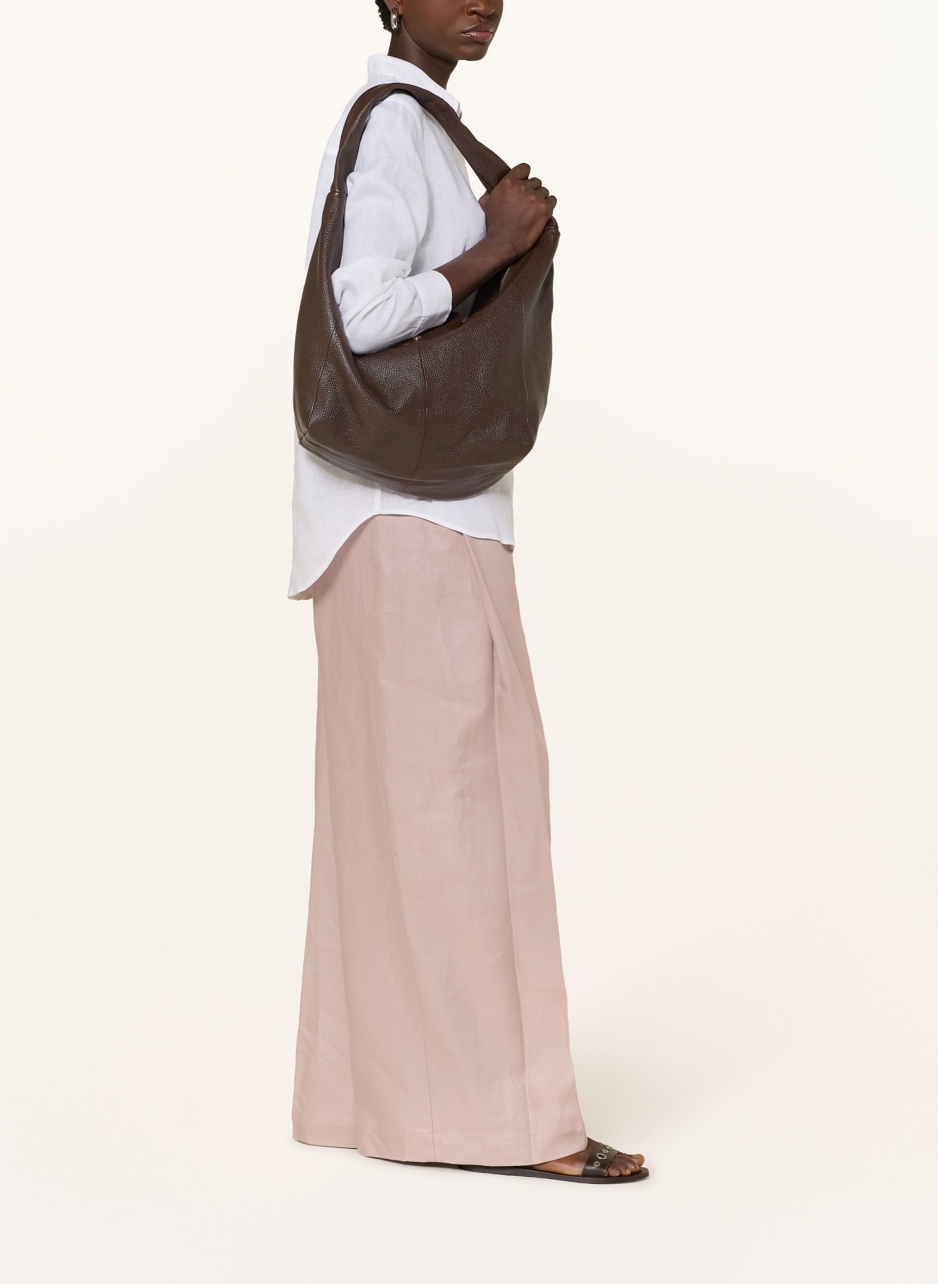 nine:inthe:morning Marlenehose PETRA aus Leinen: TAUPE