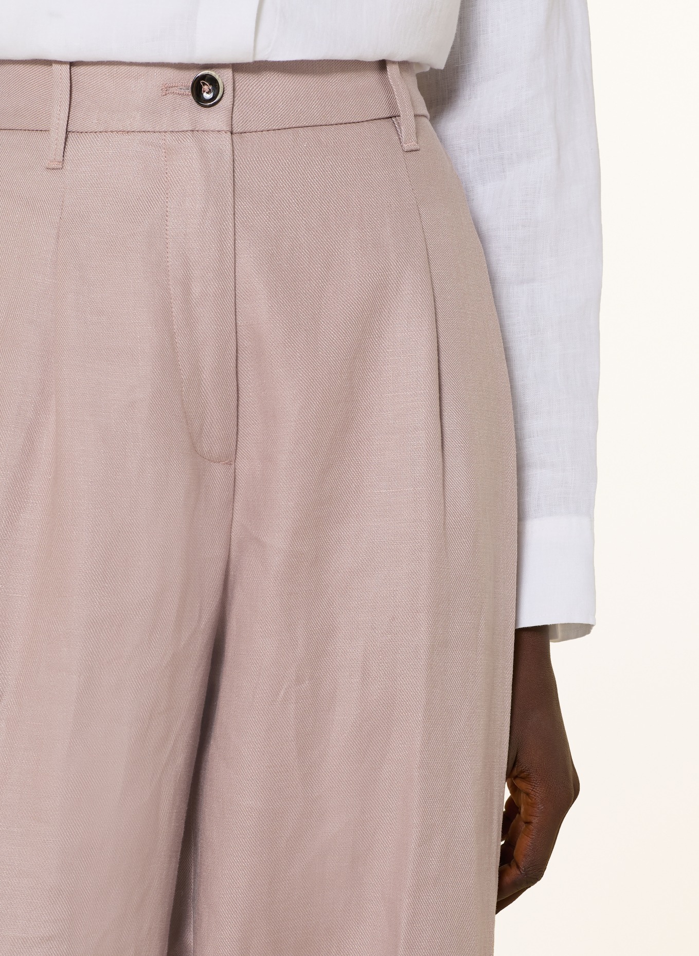 nine:inthe:morning Marlenehose PETRA aus Leinen: TAUPE