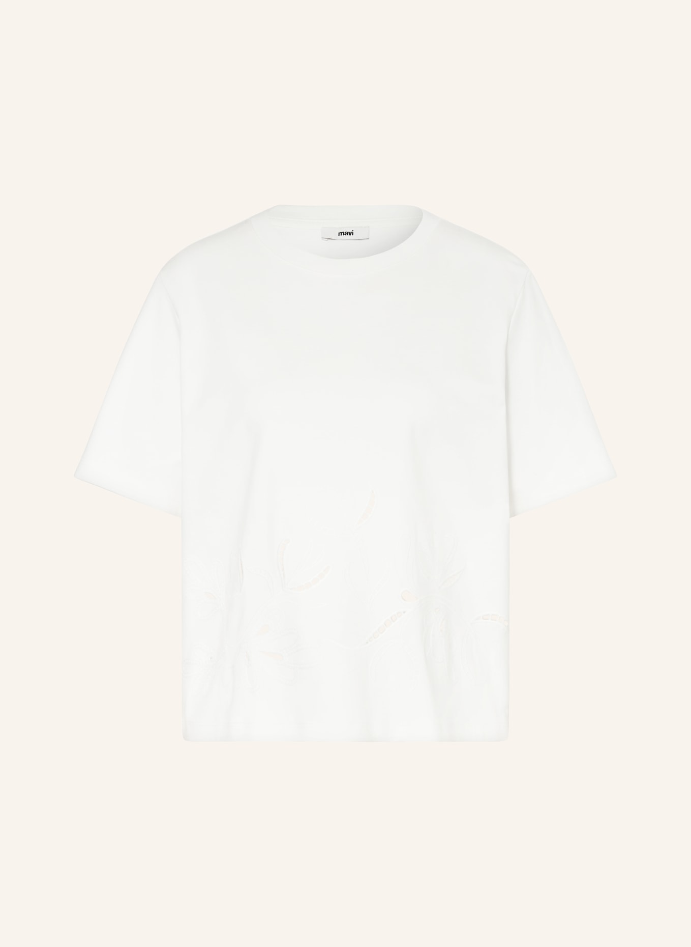 mavi Koszulka z ażurową koronką: BIAŁY