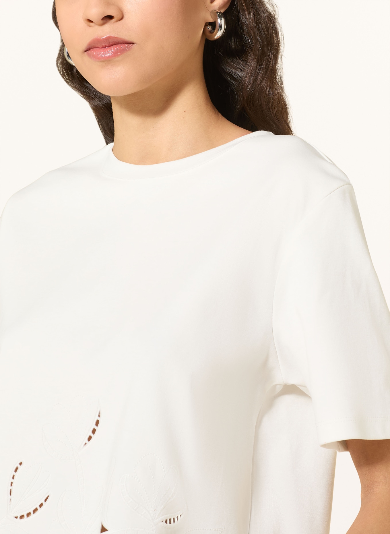 mavi Koszulka z ażurową koronką: BIAŁY