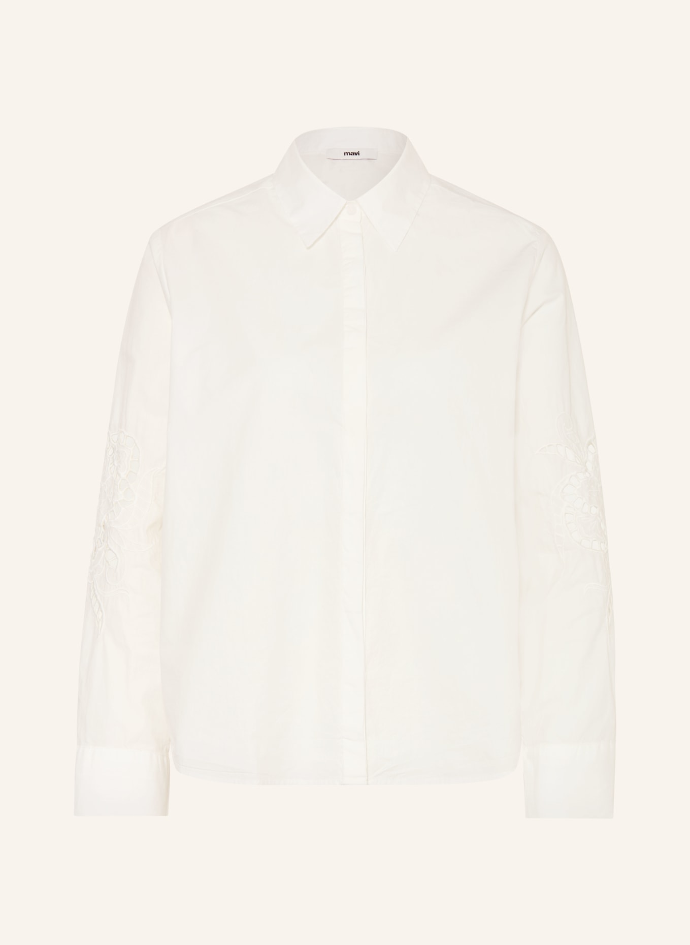 mavi Overhemdblouse met opengewerkte kant: ECRU