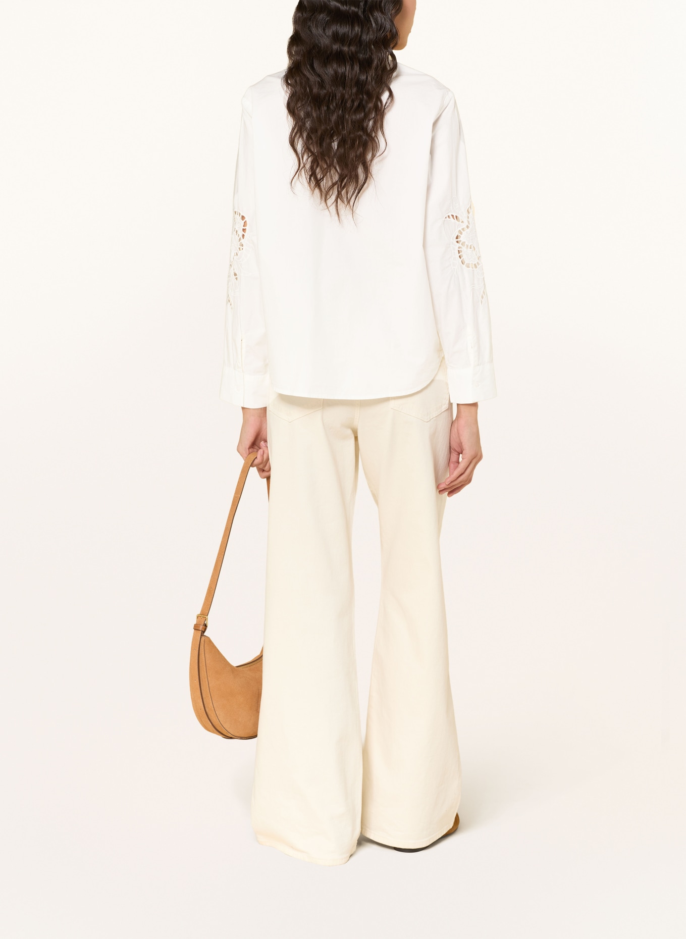 mavi Overhemdblouse met opengewerkte kant: ECRU