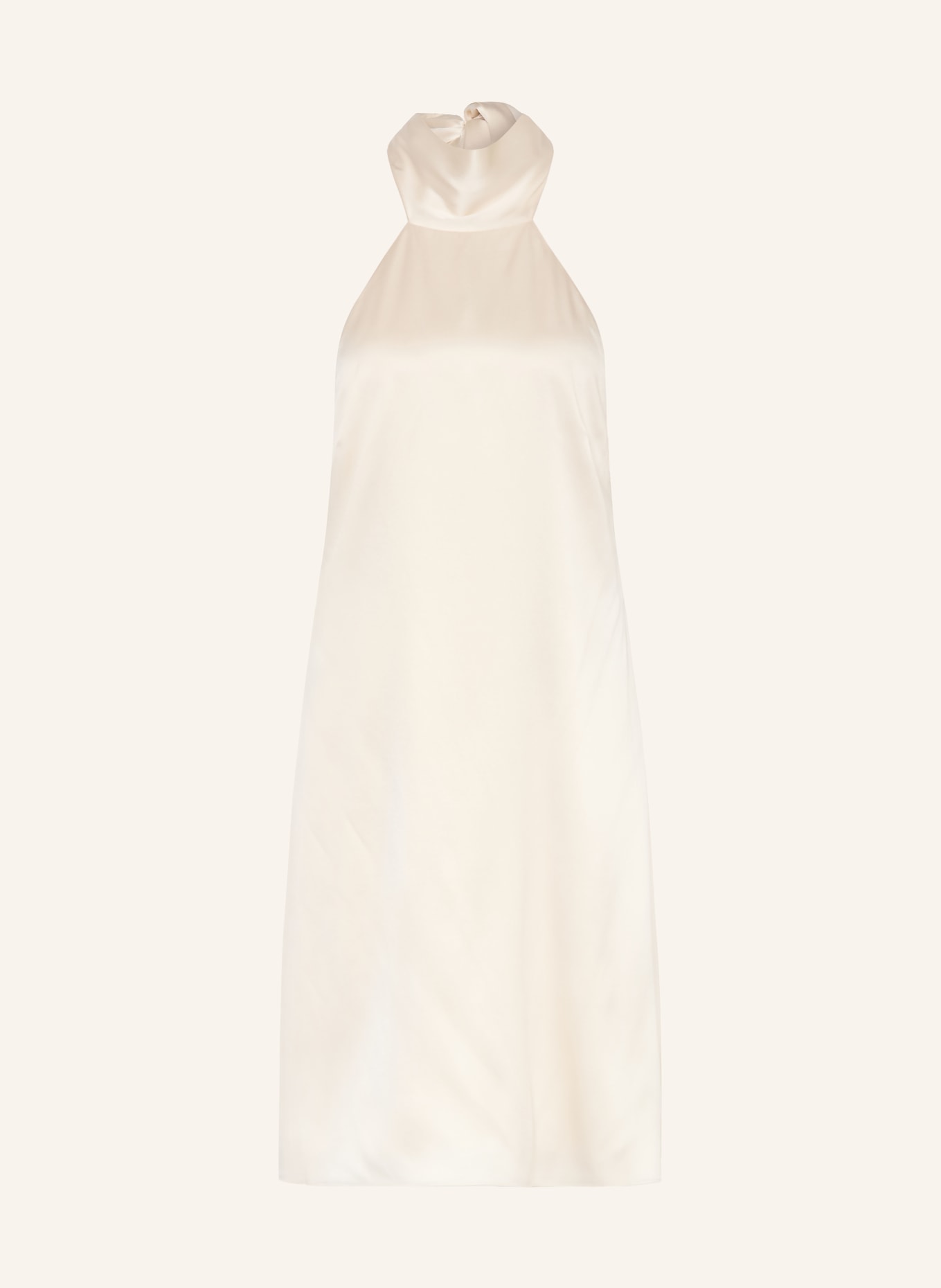 MRS & HUGS Hedvábné koktejlové šaty: KRÉMOVÁ