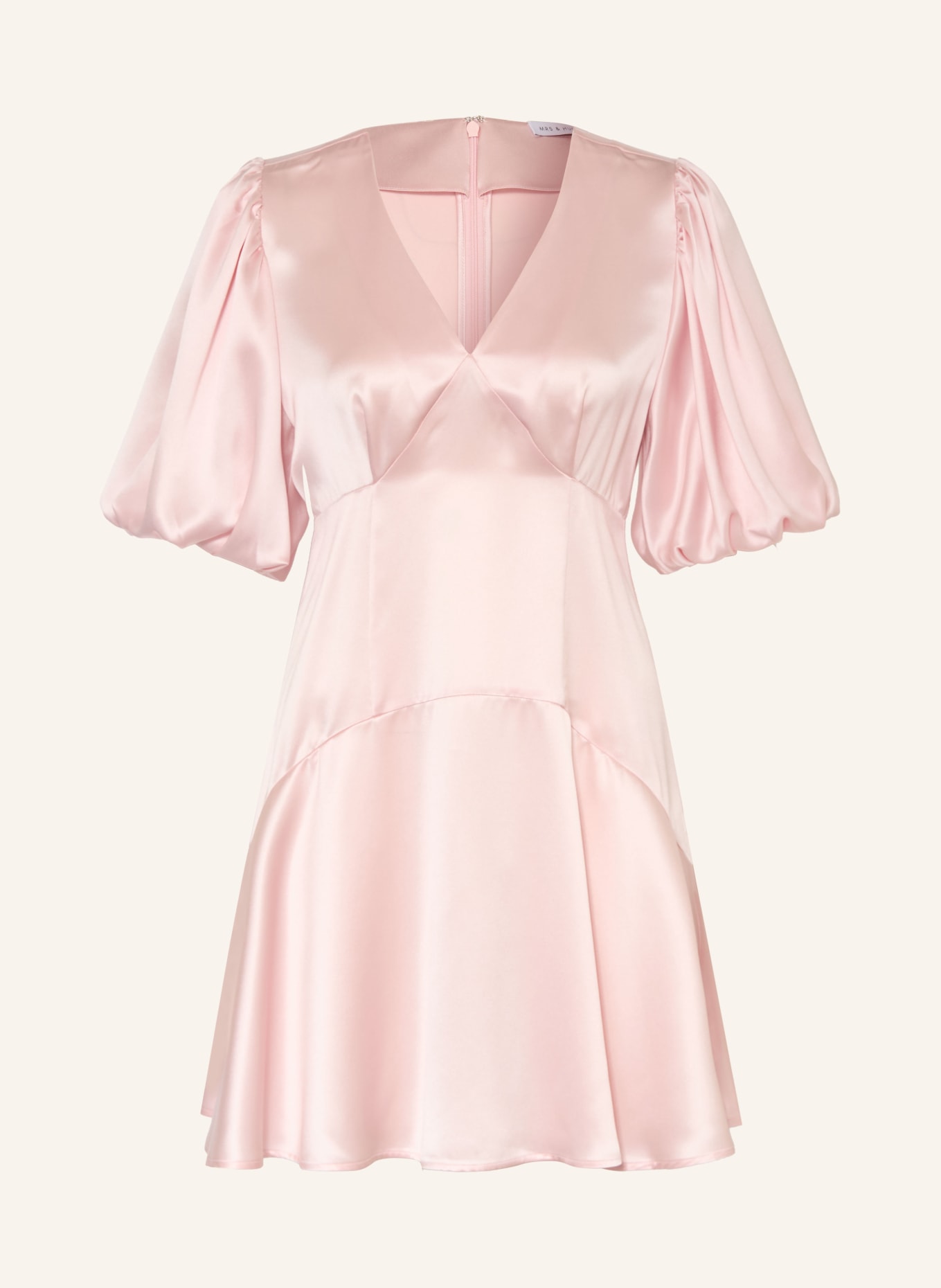 MRS & HUGS saténové šaty: SVĚTLE RŮŽOVÁ