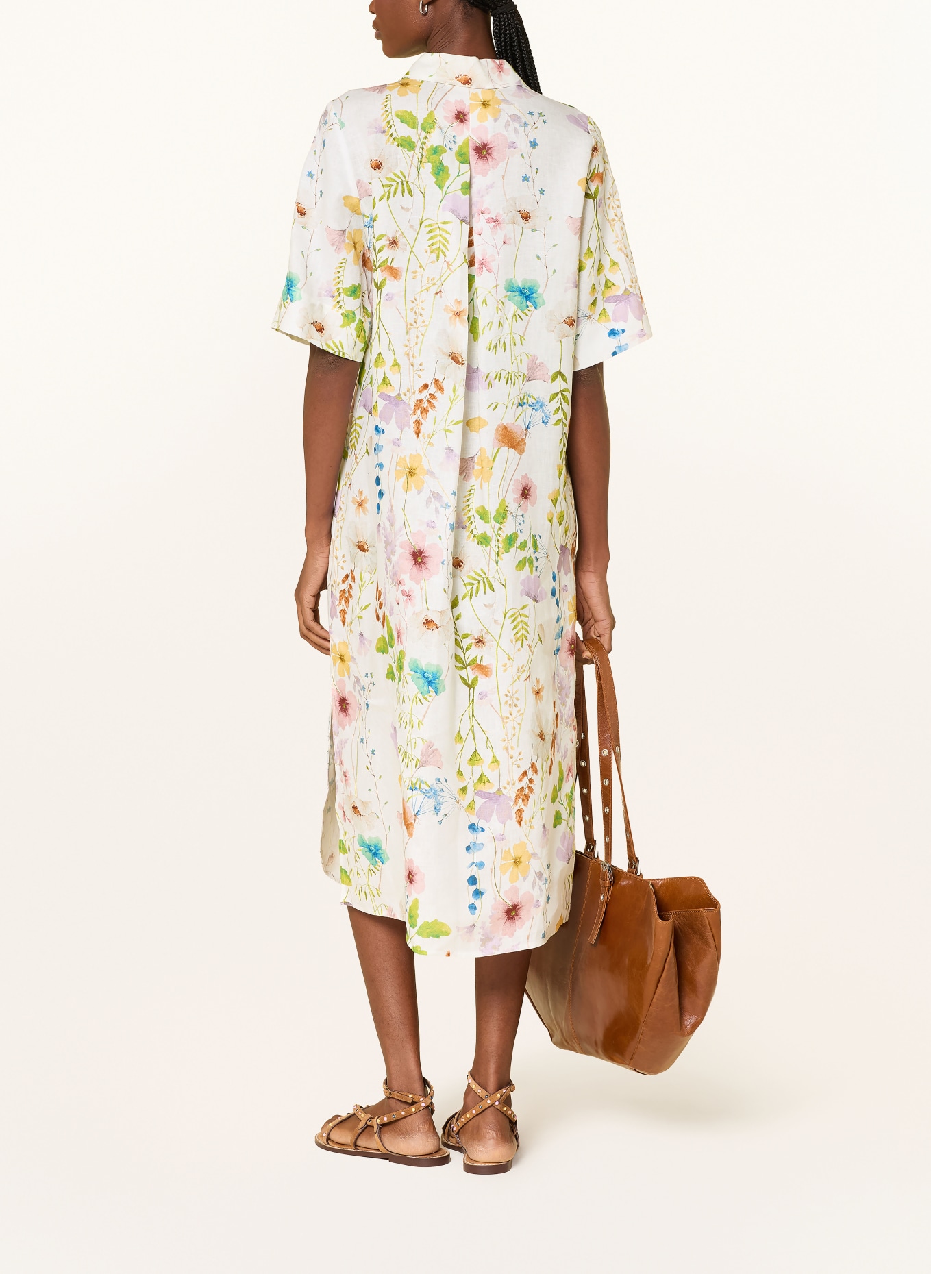 Backstage plátěné šaty: KRÉMOVÁ / RŮŽOVÁ / SVĚTLE ZELENÁ