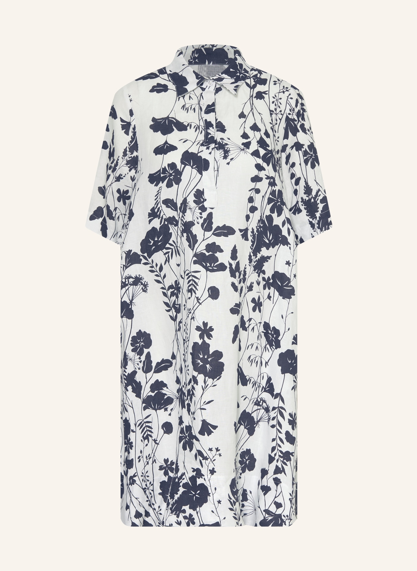 Backstage Lněné šaty ALLESIA: TMAVĚ MODRÁ / BÍLÁ