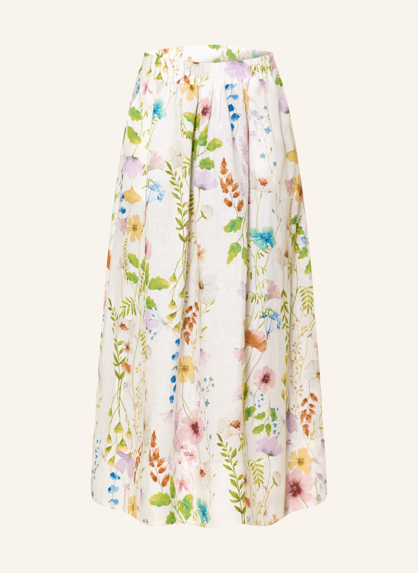 Backstage Spódnica lniana LINA: BIAŁY / JASNOFIOLETOWY / ZIELONY