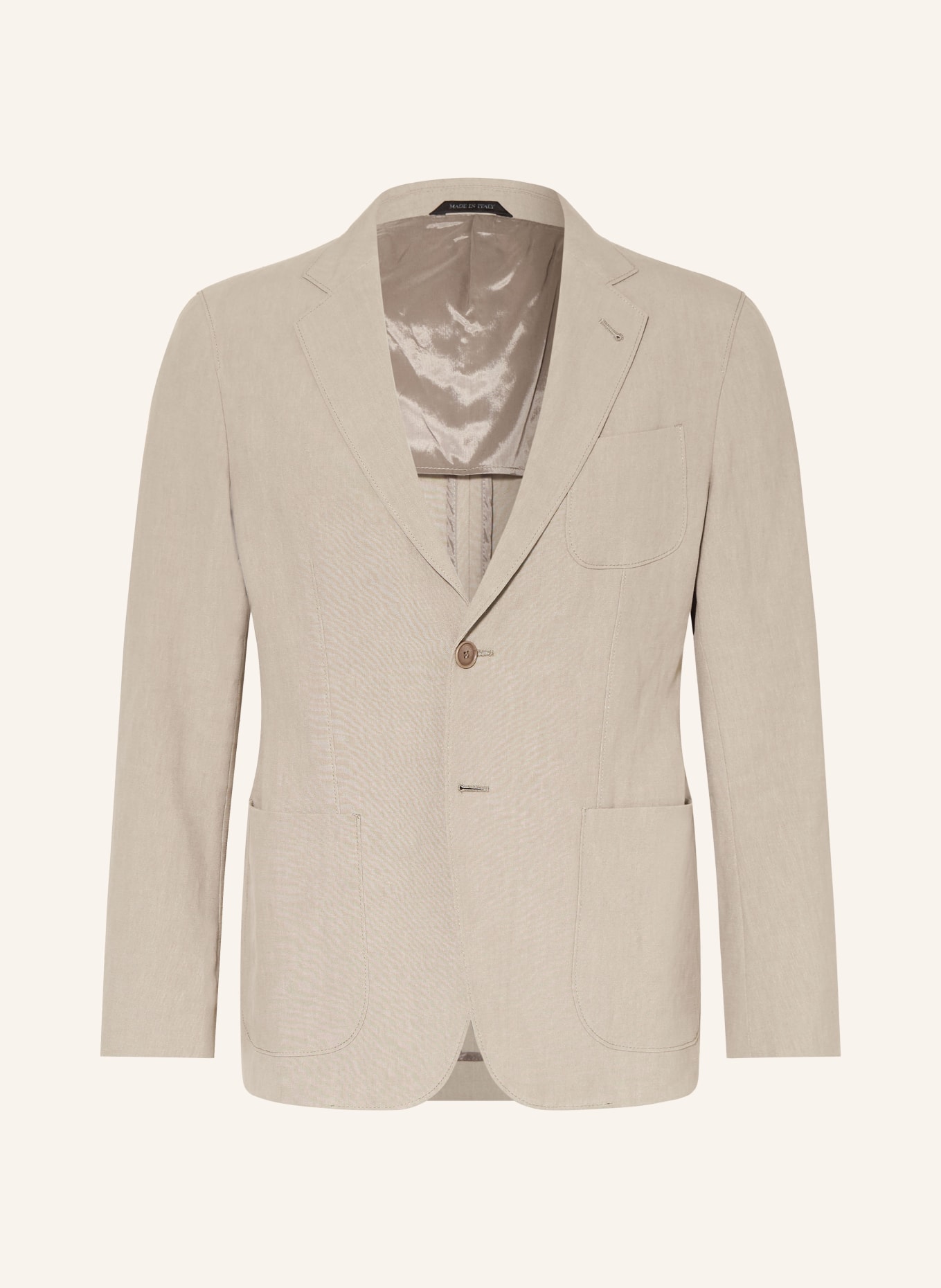 GIORGIO ARMANI Marynarka Regular Fit z lnu: U6167 ROASTED CASHEW