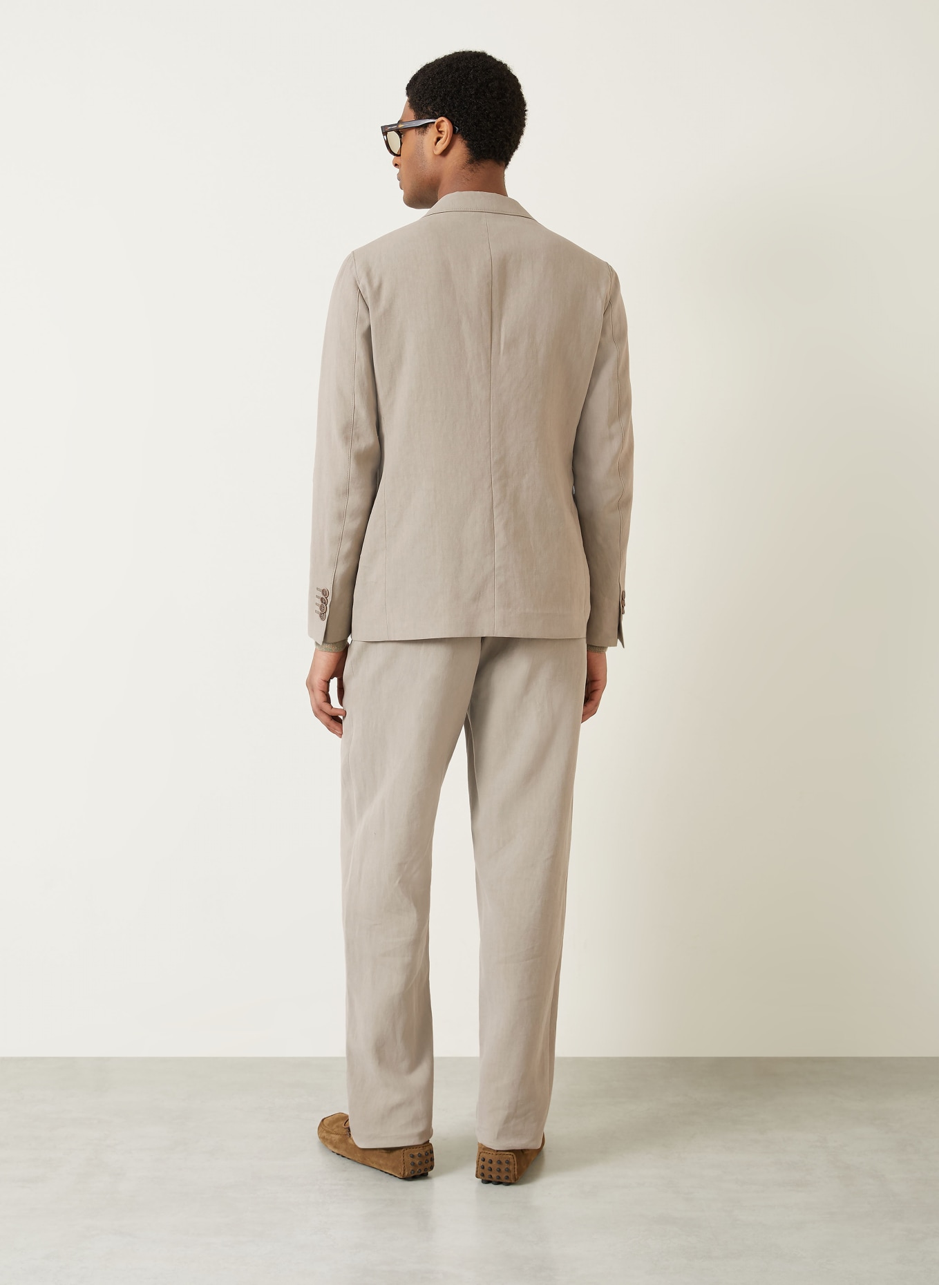 GIORGIO ARMANI Marynarka Regular Fit z lnu: U6167 ROASTED CASHEW