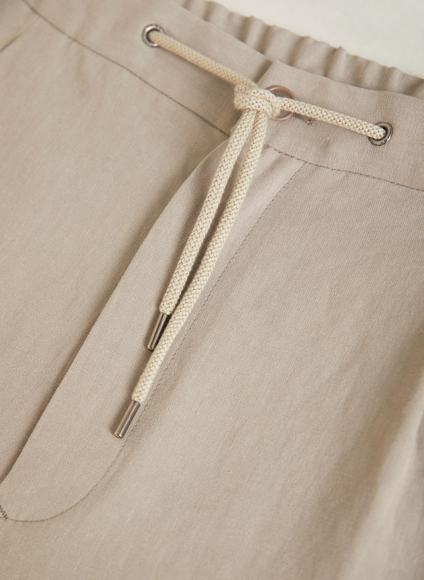 GIORGIO ARMANI Pantalon de costume coupe classique en lin: U6167 ROASTED CASHEW