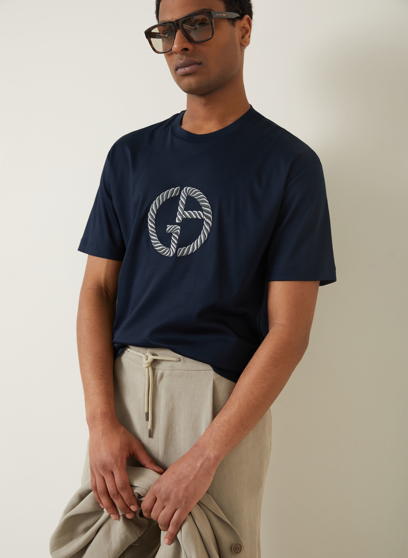 GIORGIO ARMANI T-shirt: BLEU FONCÉ