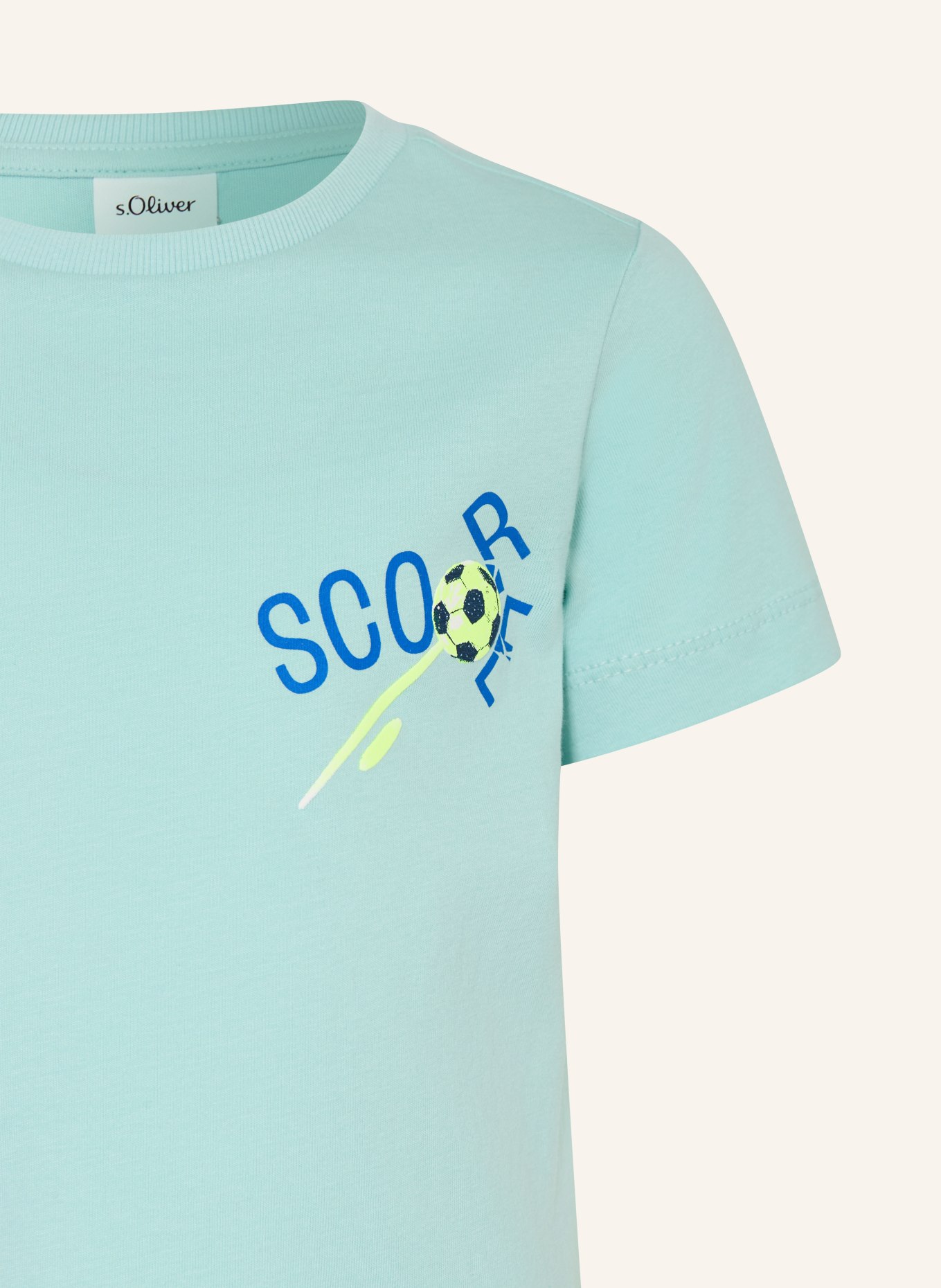 s.Oliver RED T-shirt: TURQUOISE / NEONGEEL / BLAUW