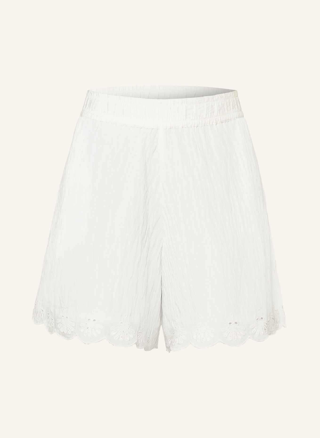 watercult Shorts TREASURED TROVE mit Lochstickereien: WEISS