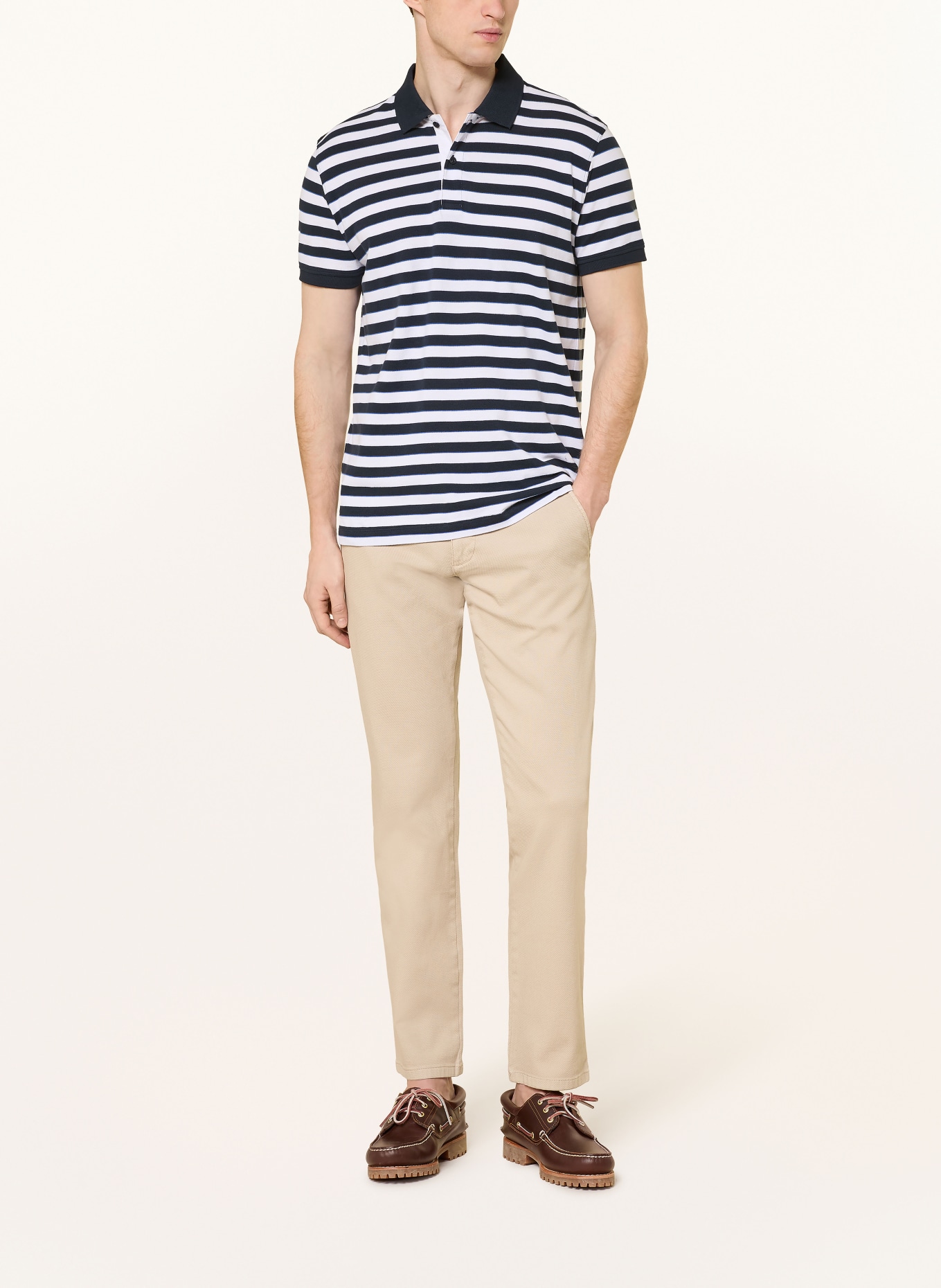 STROKESMAN'S Polo piqué: BLEU FONCÉ / BLANC