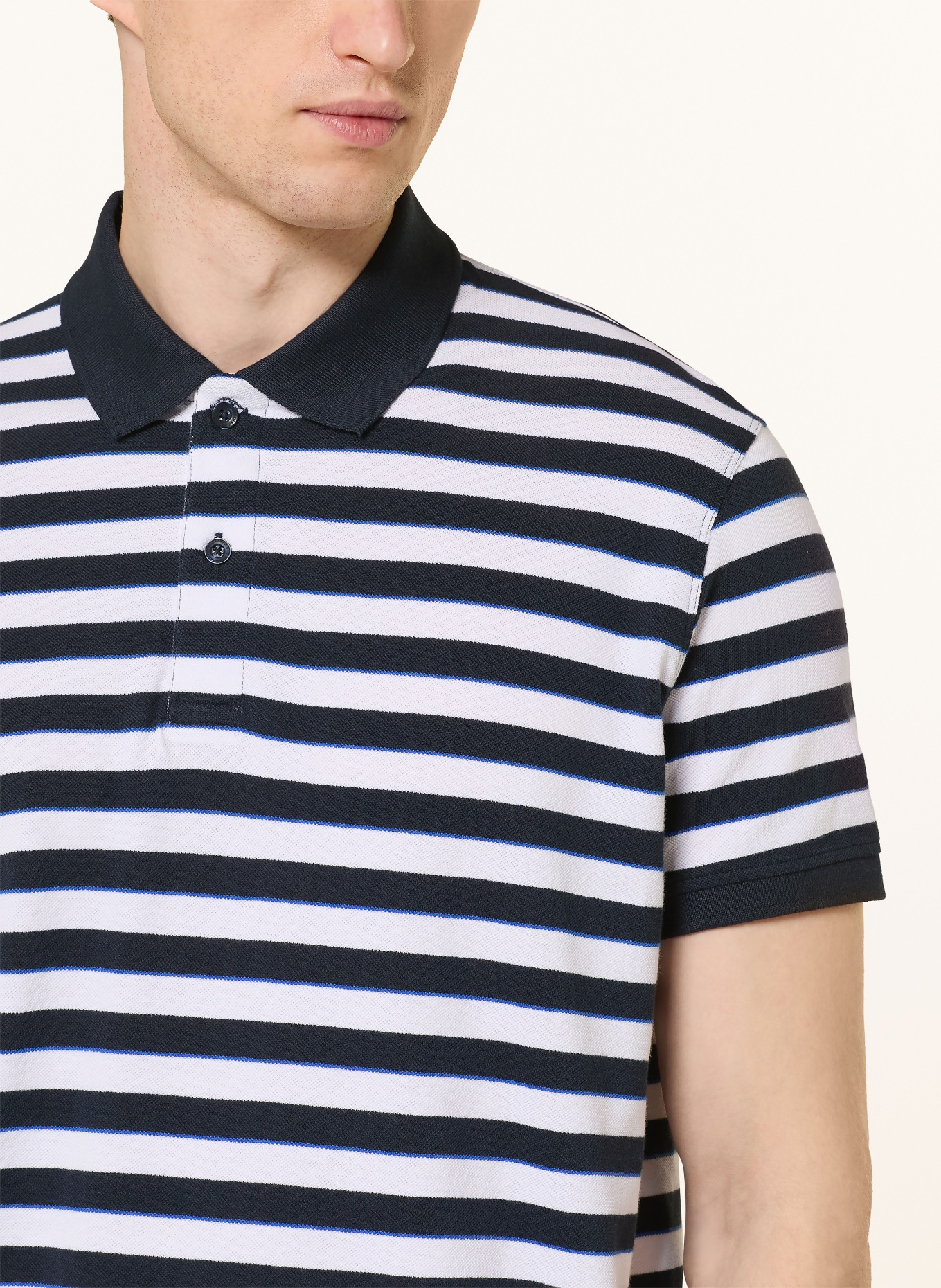 STROKESMAN'S Polo piqué: BLEU FONCÉ / BLANC