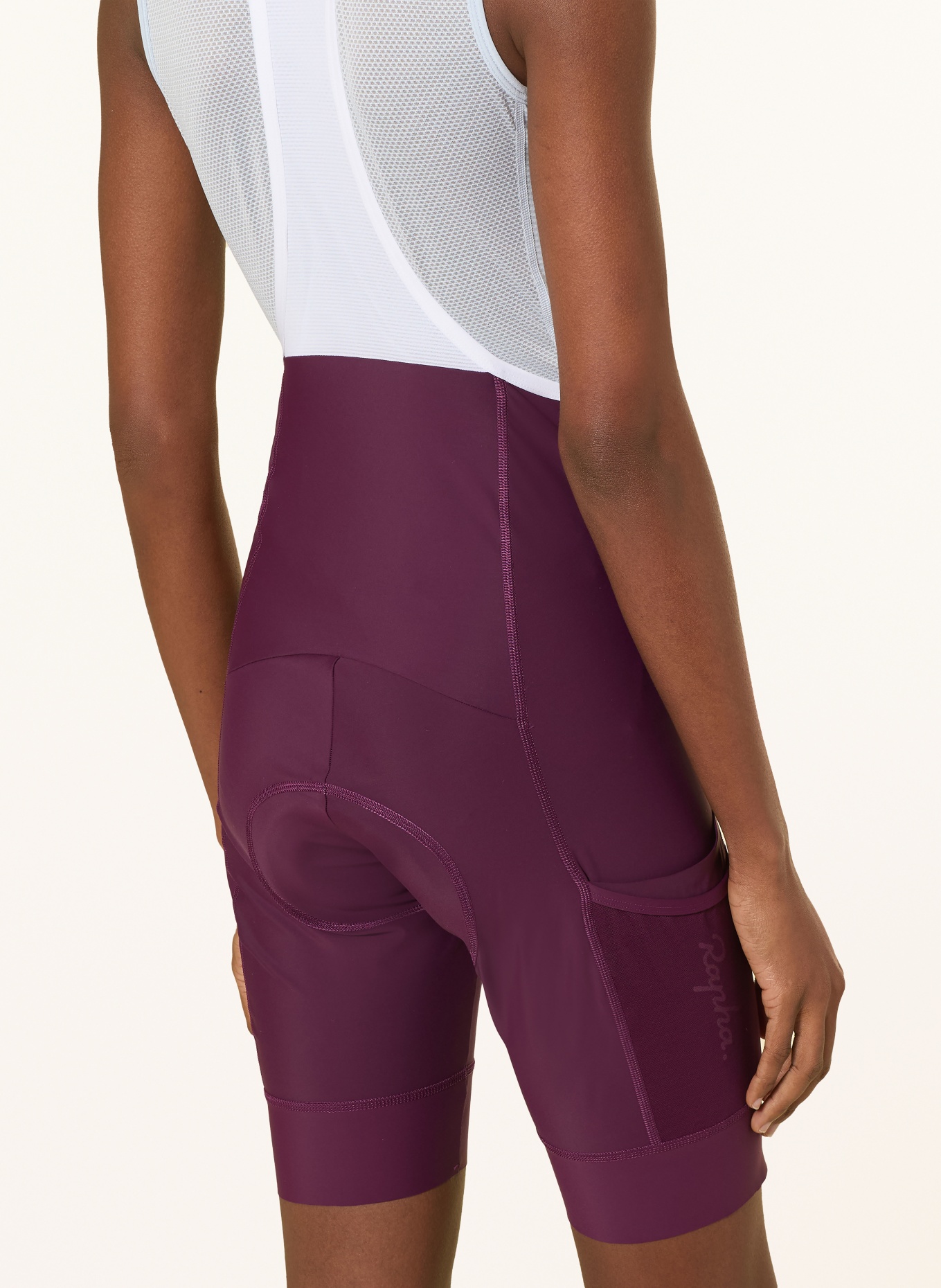 Rapha Radhose BREVET ELEMENT CARGO mit Trägern und gepolstertem Einsatz: FUCHSIA / WEISS