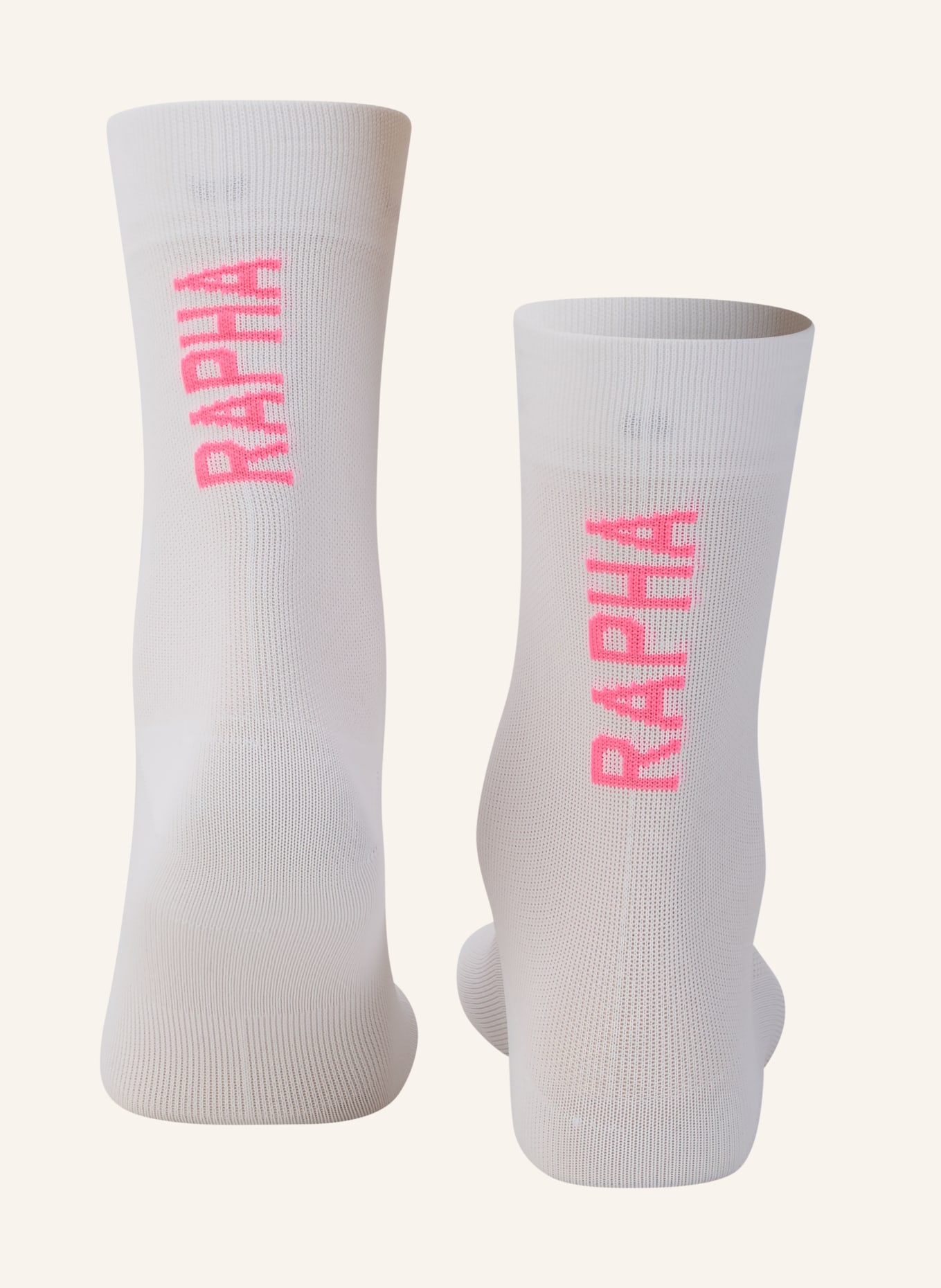 Rapha Fietssokken PRO TEAM II: WIT / NEONROZE