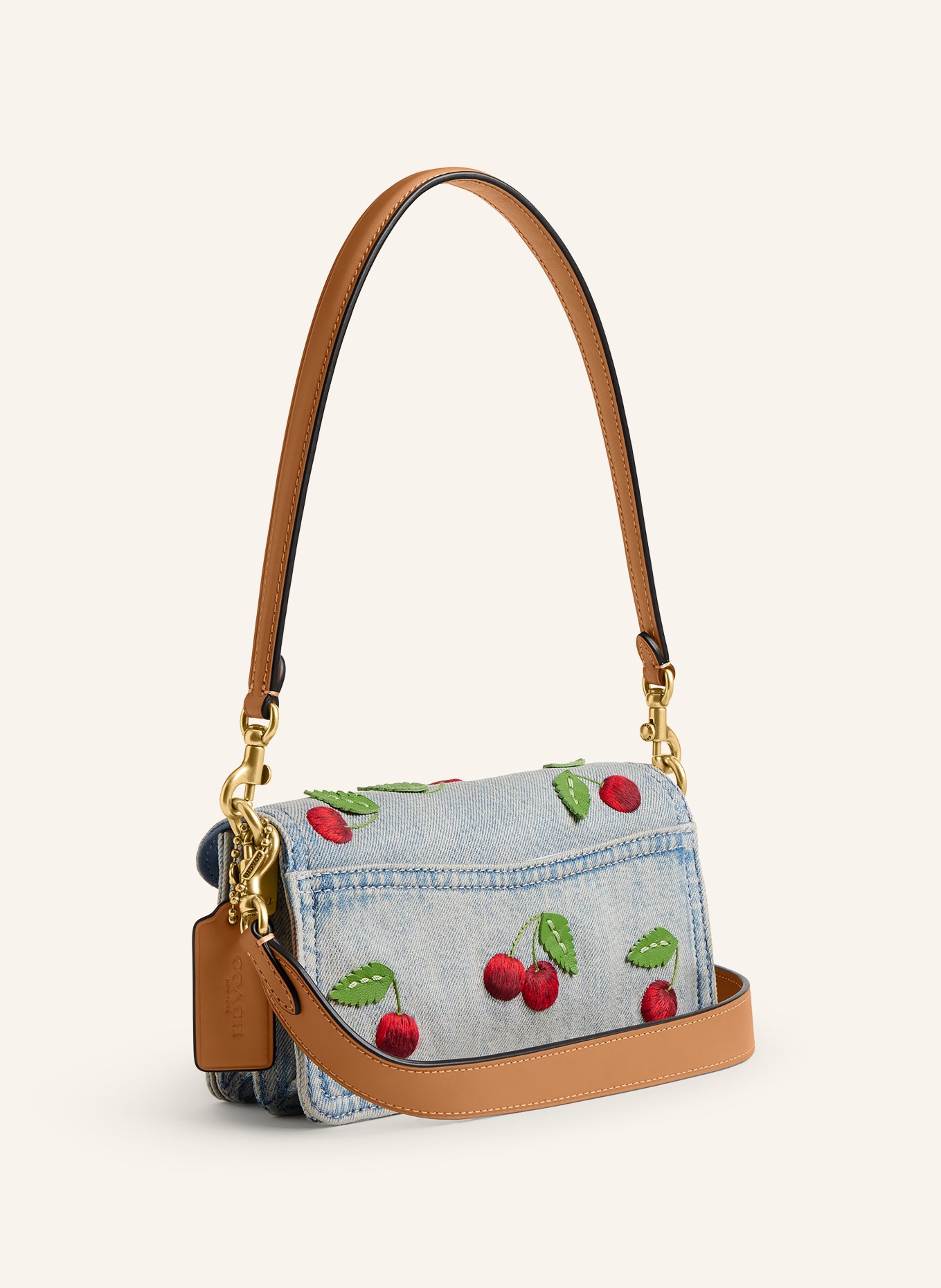 COACH TABBY Shoulder Bag: LIGHT BLUE / RED / GREEN