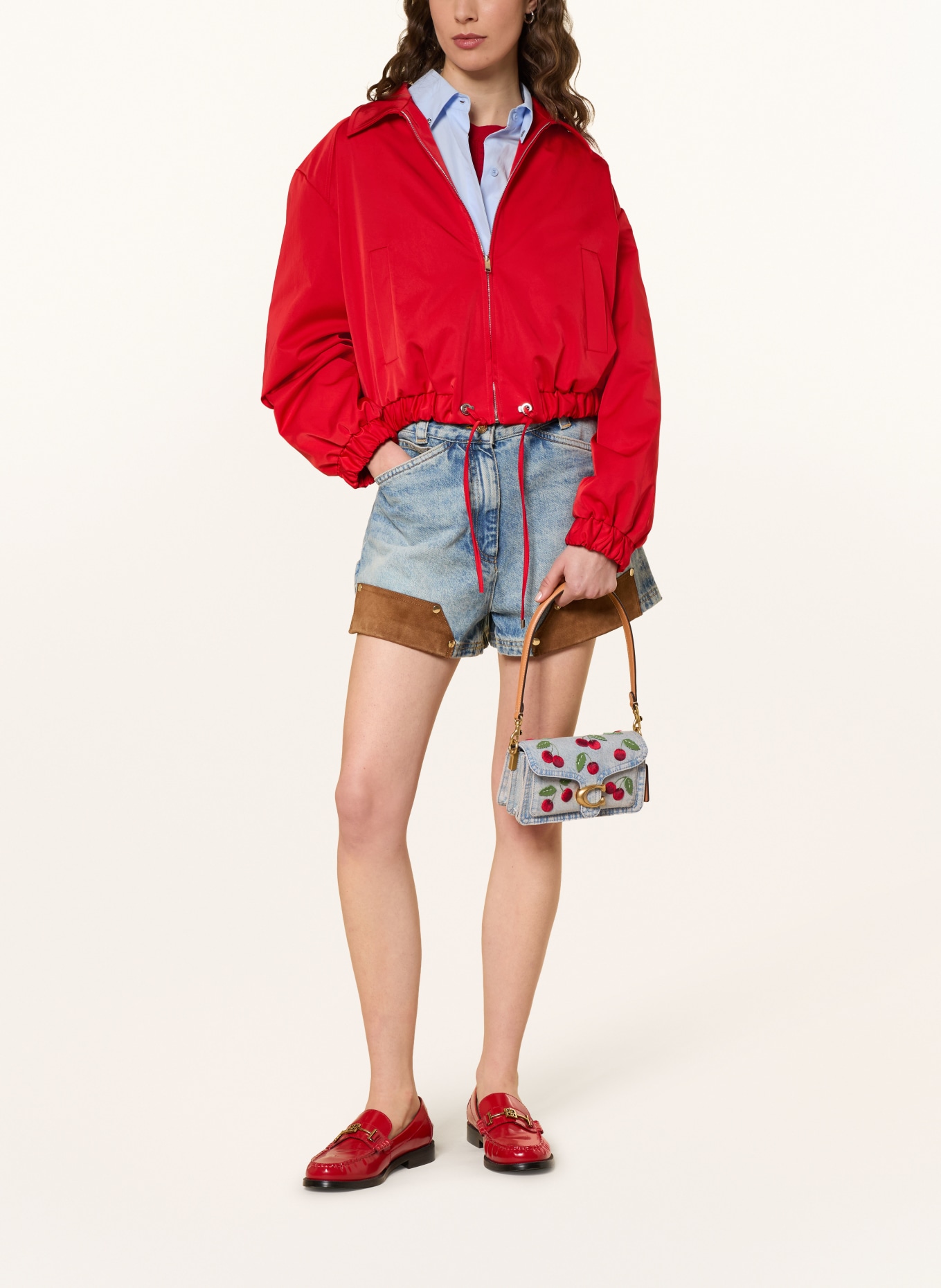 COACH Schoudertas TABBY: LICHTBLAUW / ROOD / GROEN