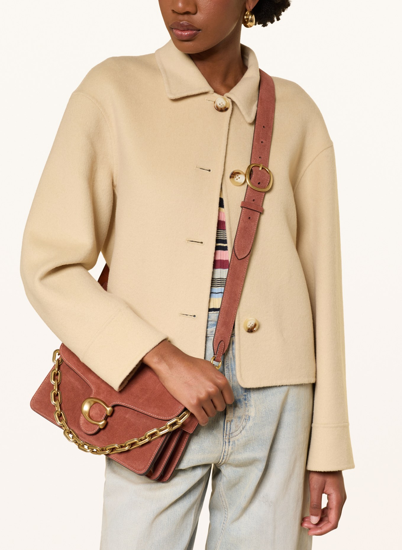 COACH Schoudertas TABBY: BRUIN / GOUD