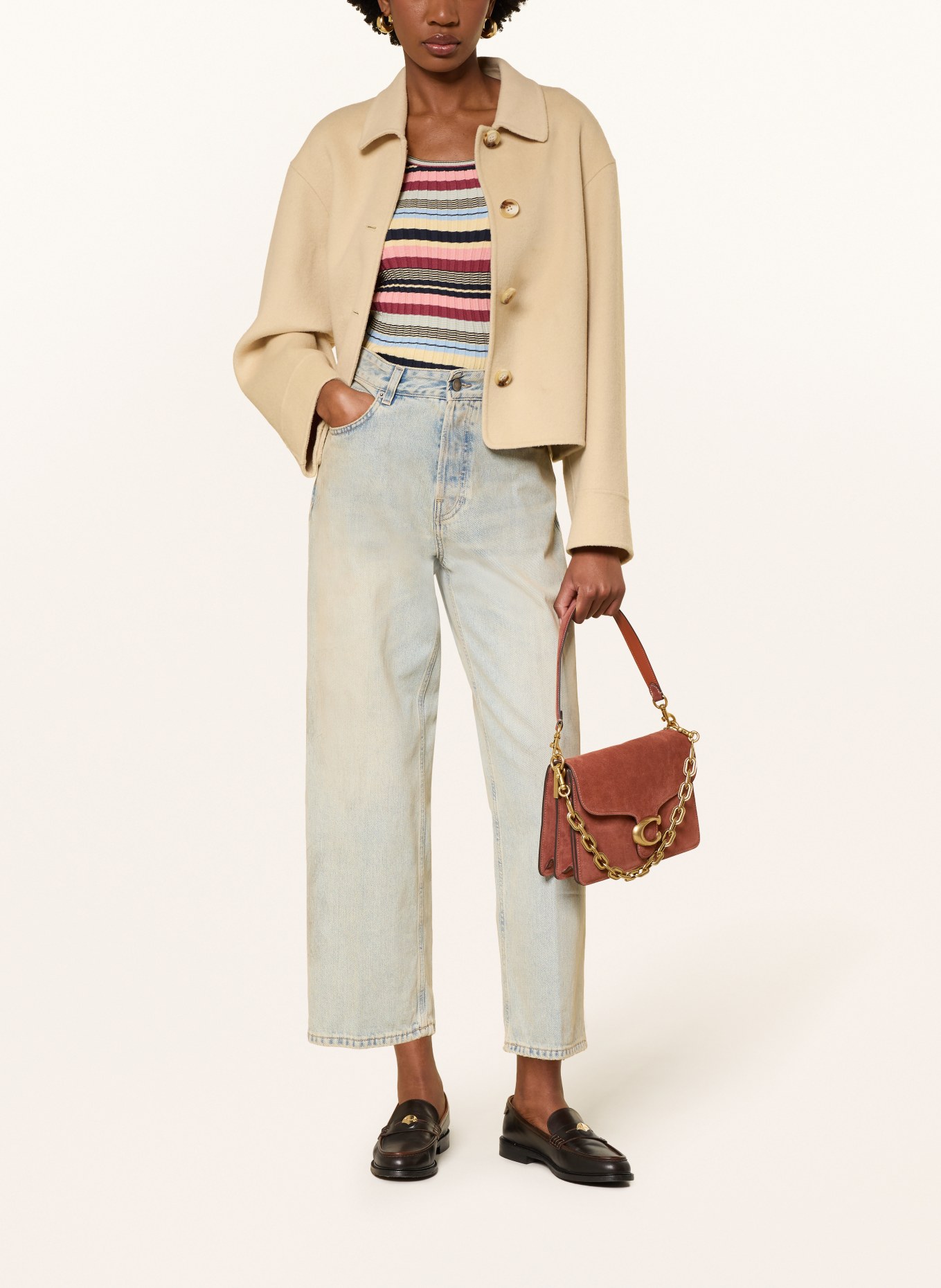 COACH Schoudertas TABBY: BRUIN / GOUD