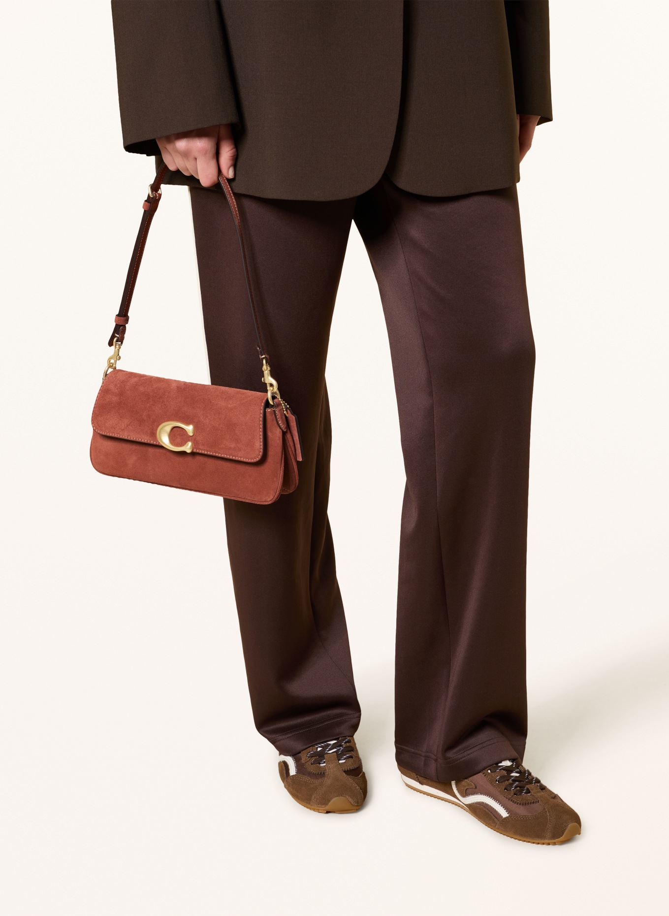 COACH Schoudertas JET: BRUIN / GOUD