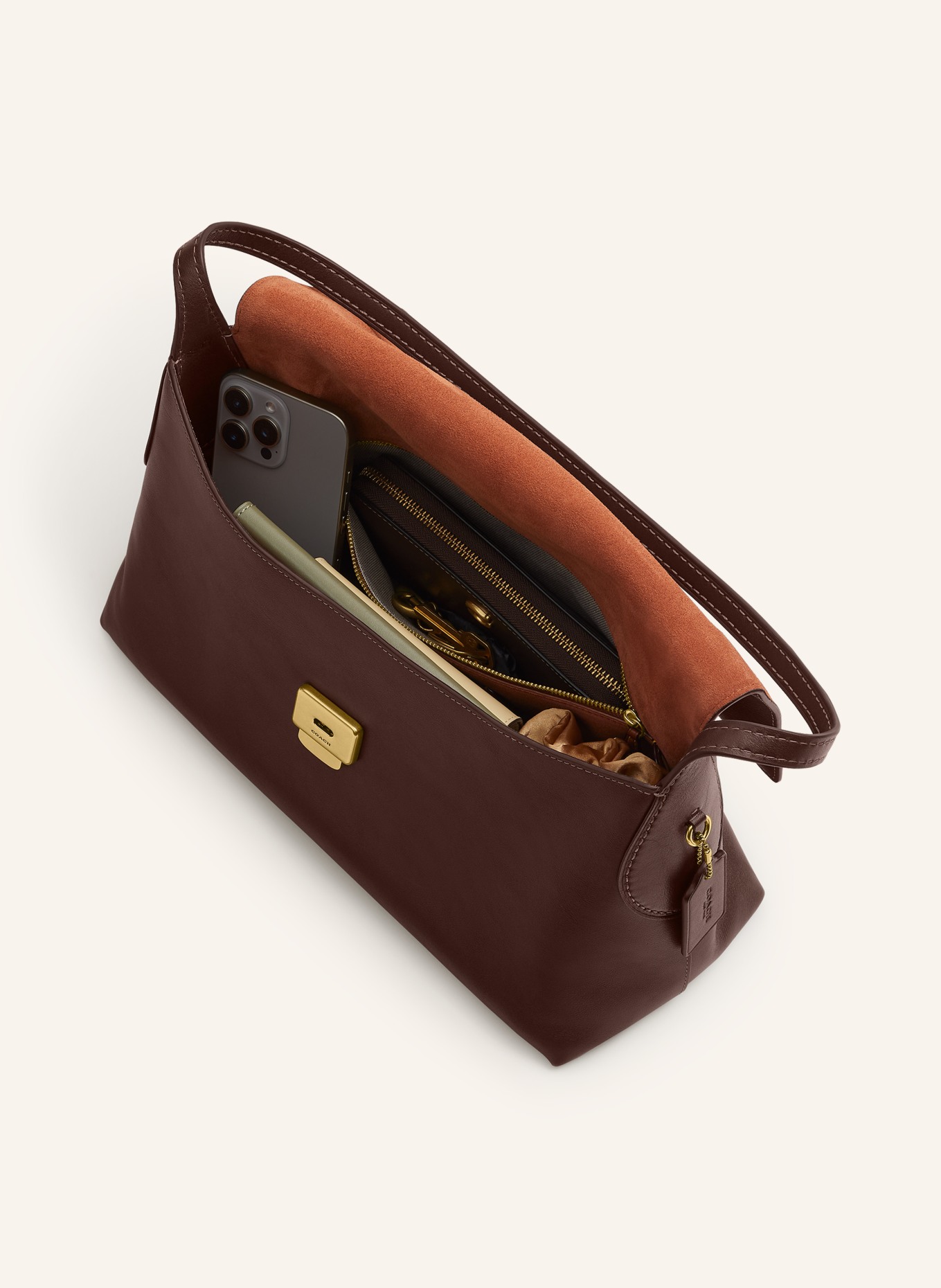 COACH Shoulder bag: DARK BROWN