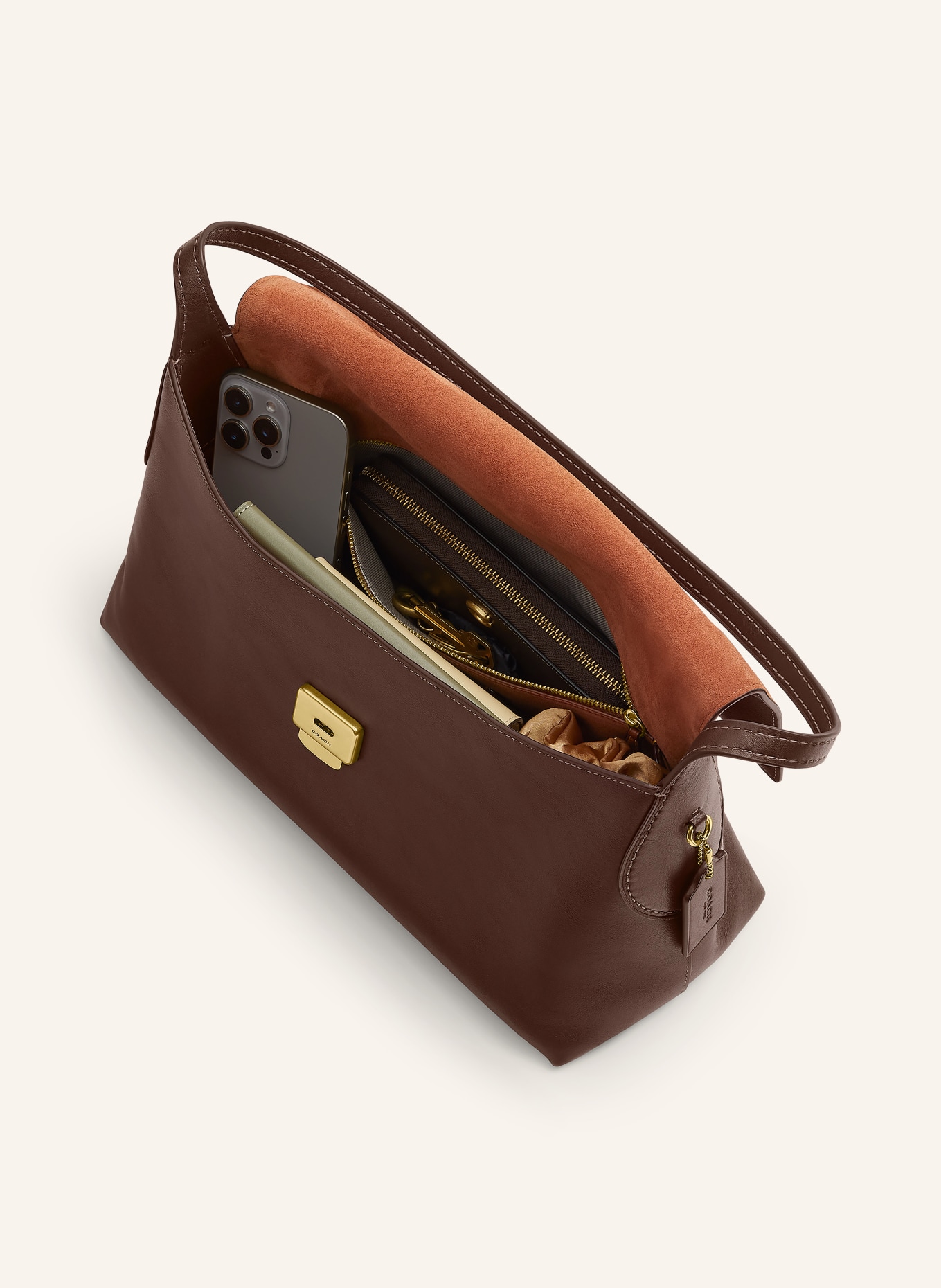 COACH Shoulder bag: DARK BROWN