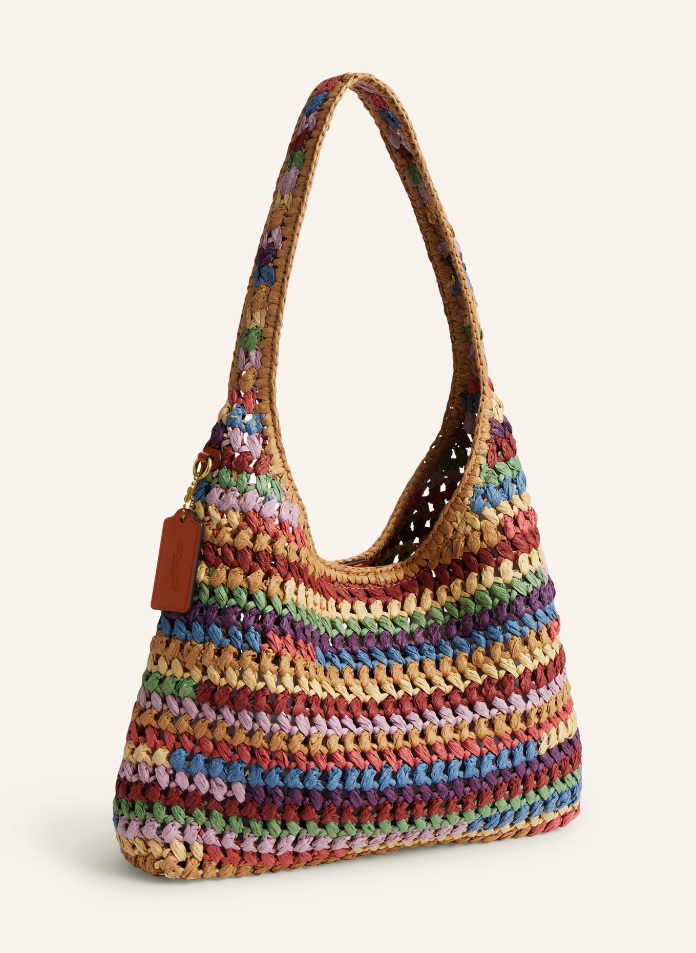 COACH Beuteltasche BROOKLYN: CAMEL / ROT / BLAU