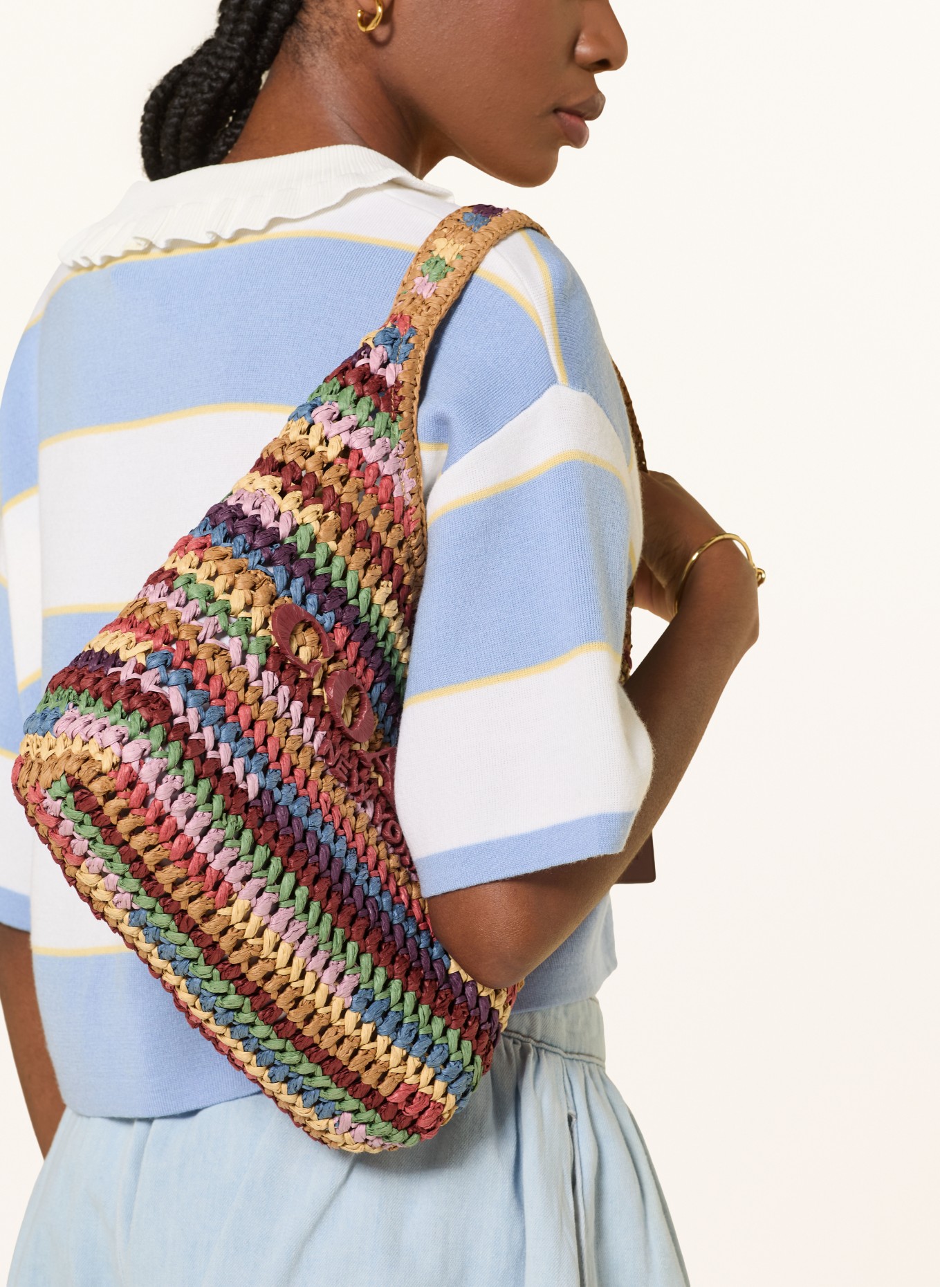 COACH Beuteltasche BROOKLYN: CAMEL / ROT / BLAU