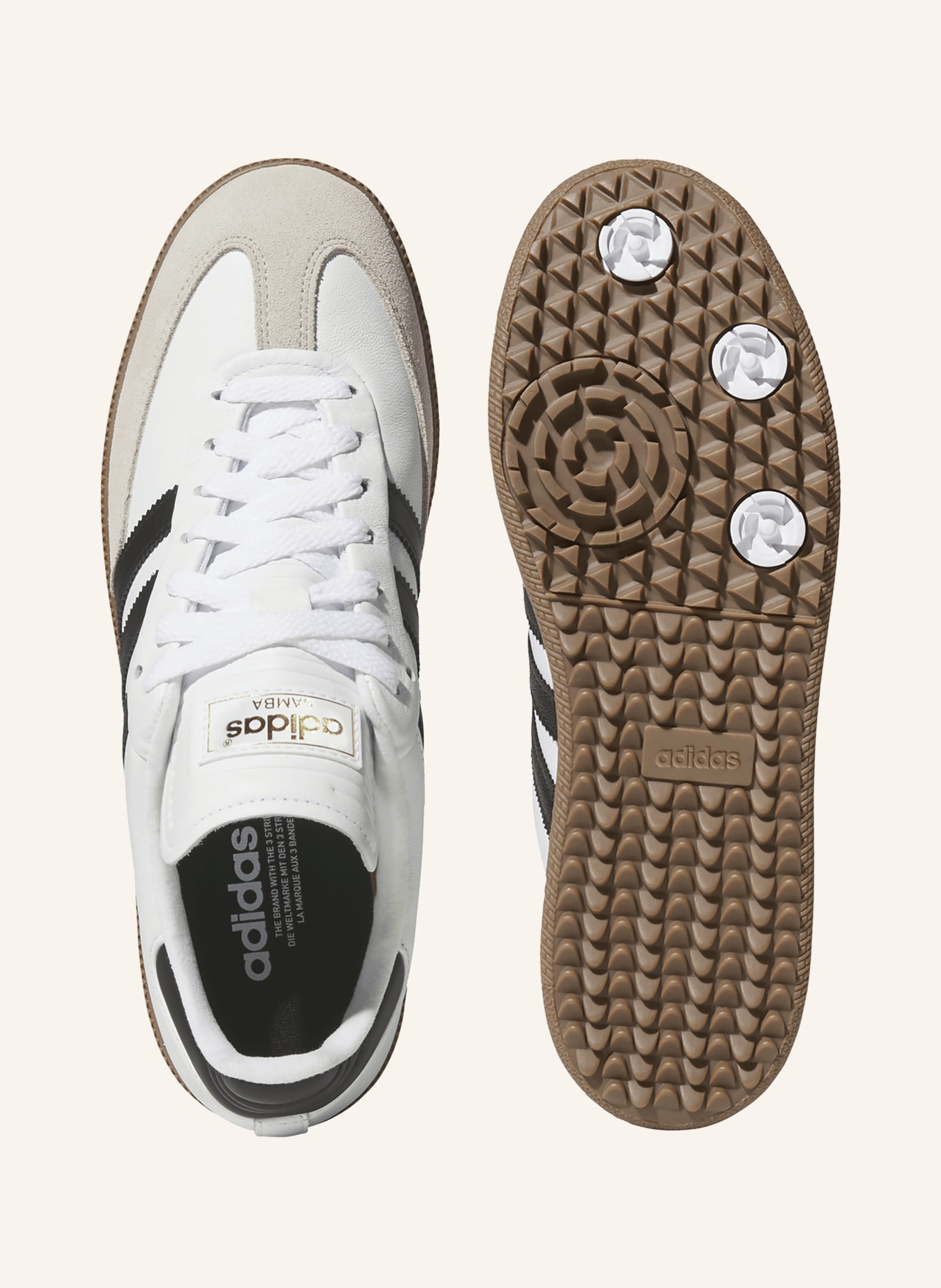 adidas Originals Buty golfowe SAMBA SPIKELESS GOLF: BIAŁY / SZARY / CZARNY