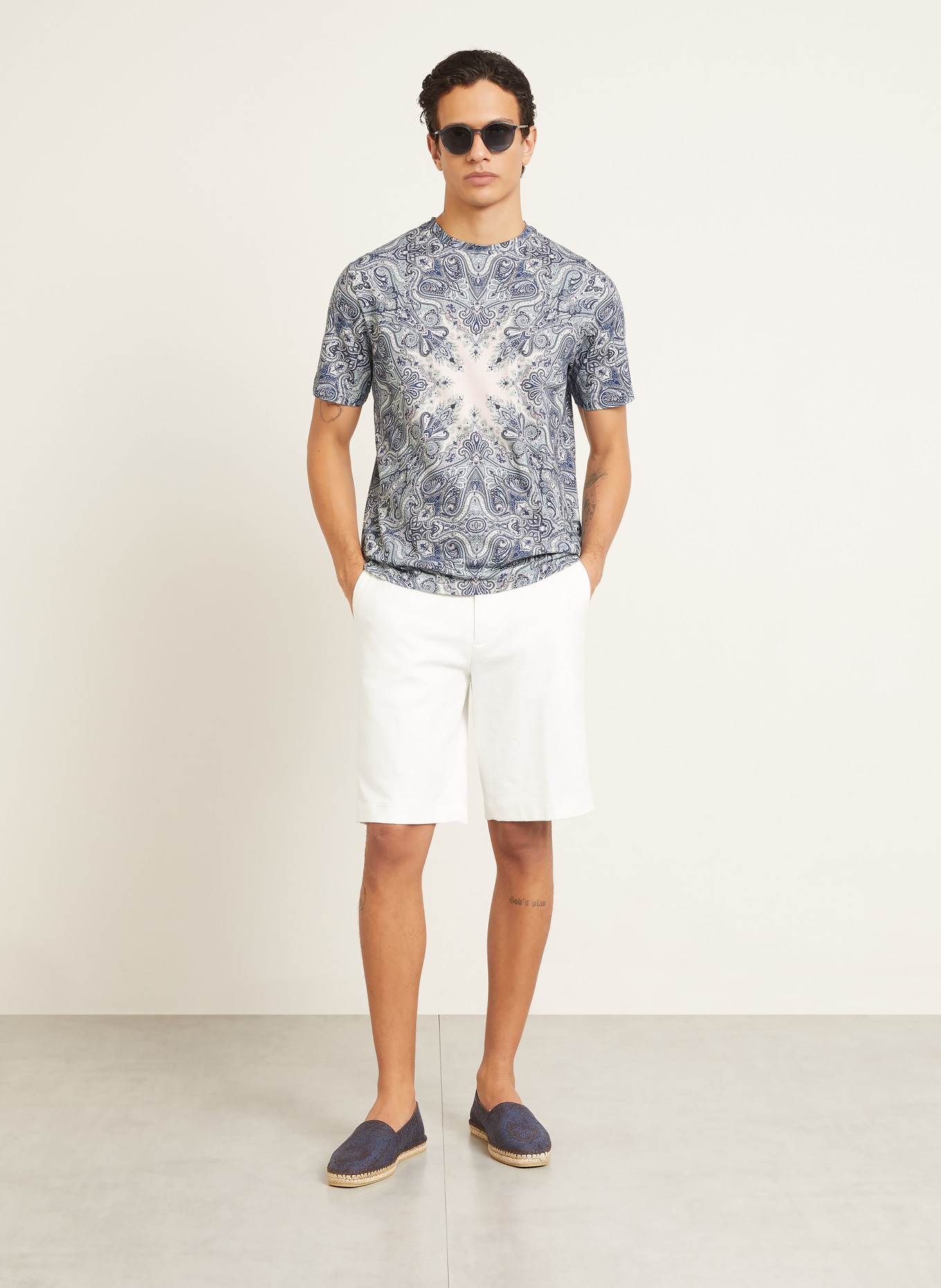 ETRO T-shirt: BLAUW / ROSE CLAIR
