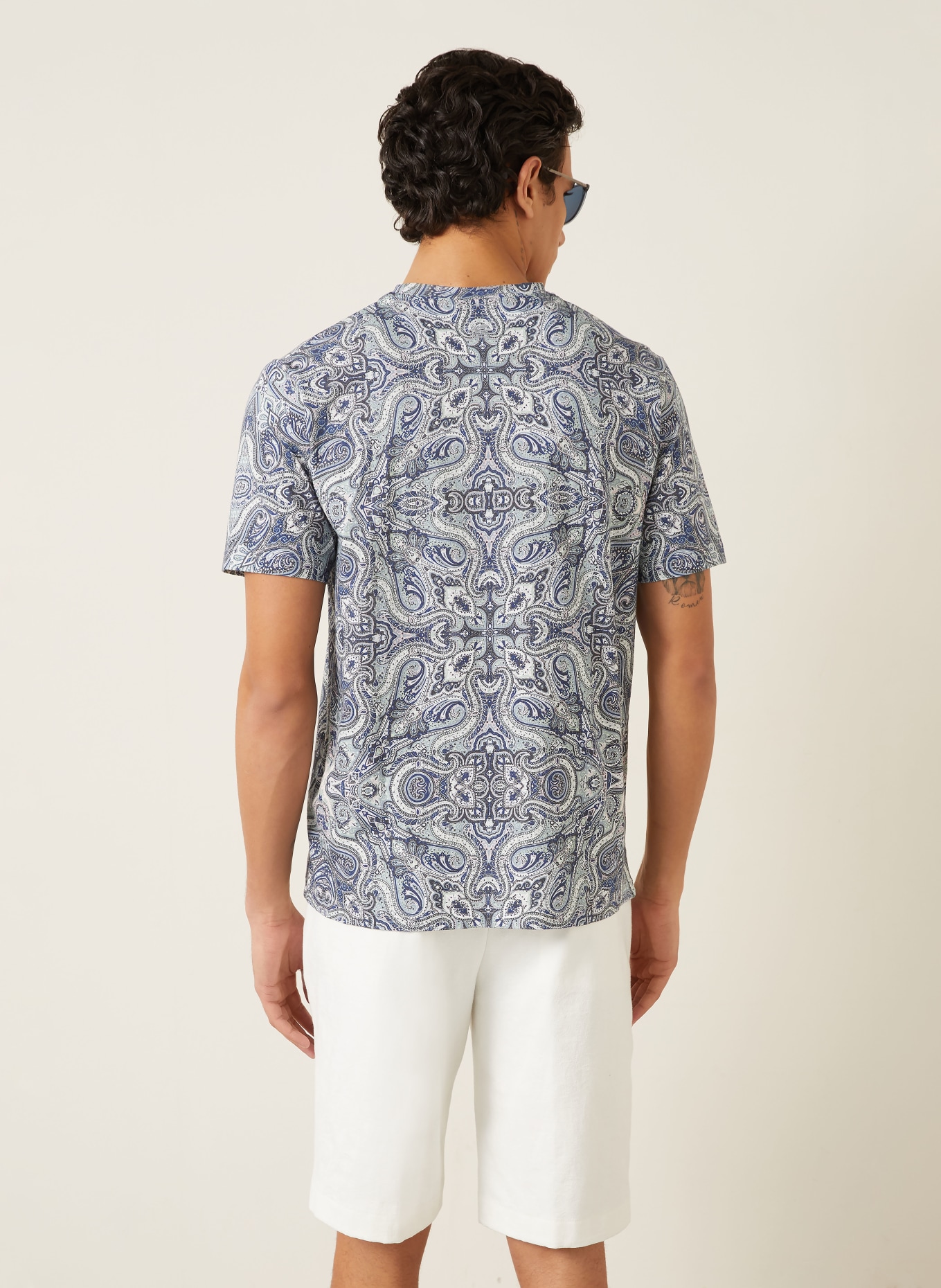 ETRO T-shirt: BLAUW / ROSE CLAIR