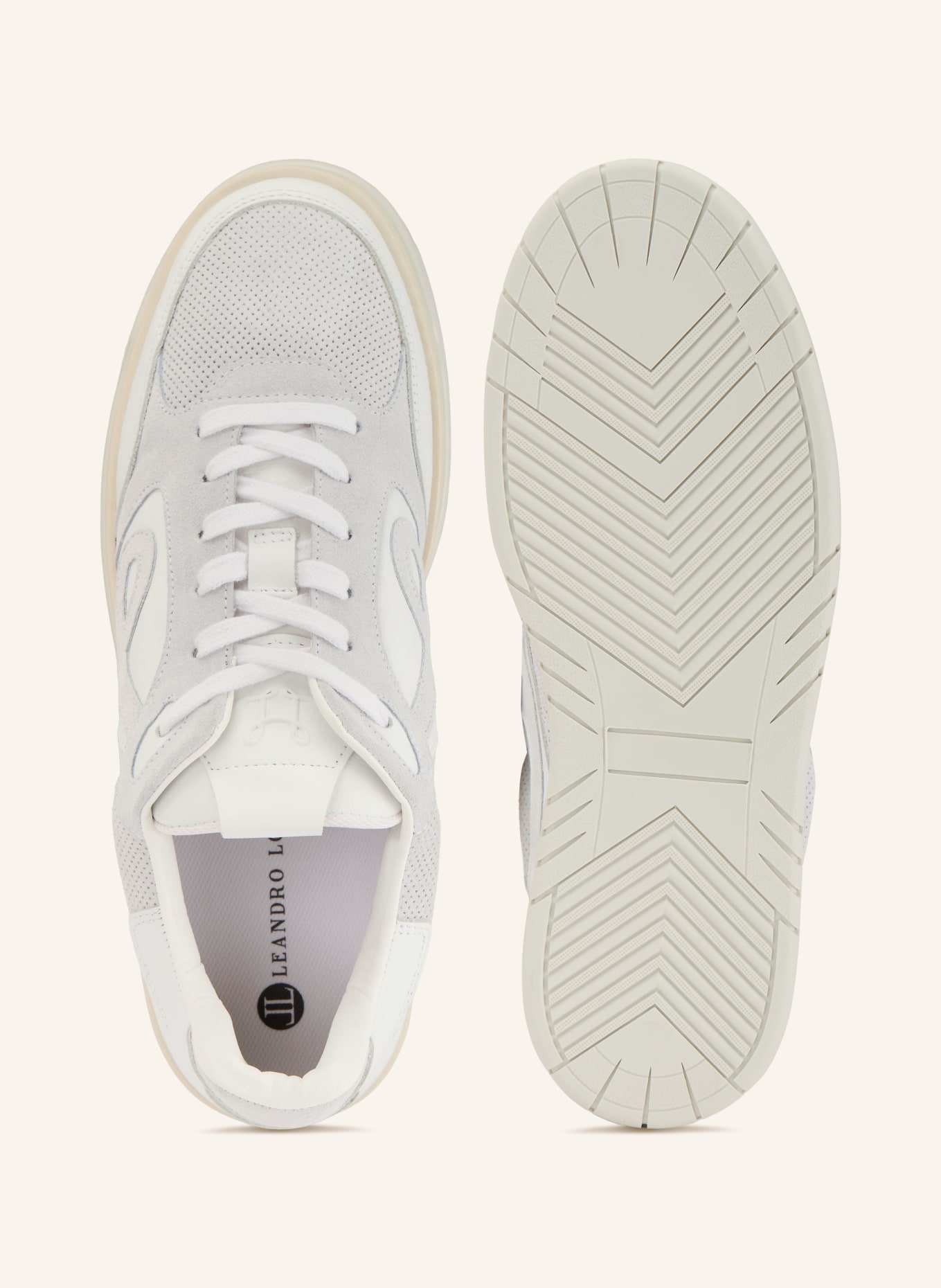 LEANDRO LOPES Sneaker RIVO: WEISS / HELLGRAU