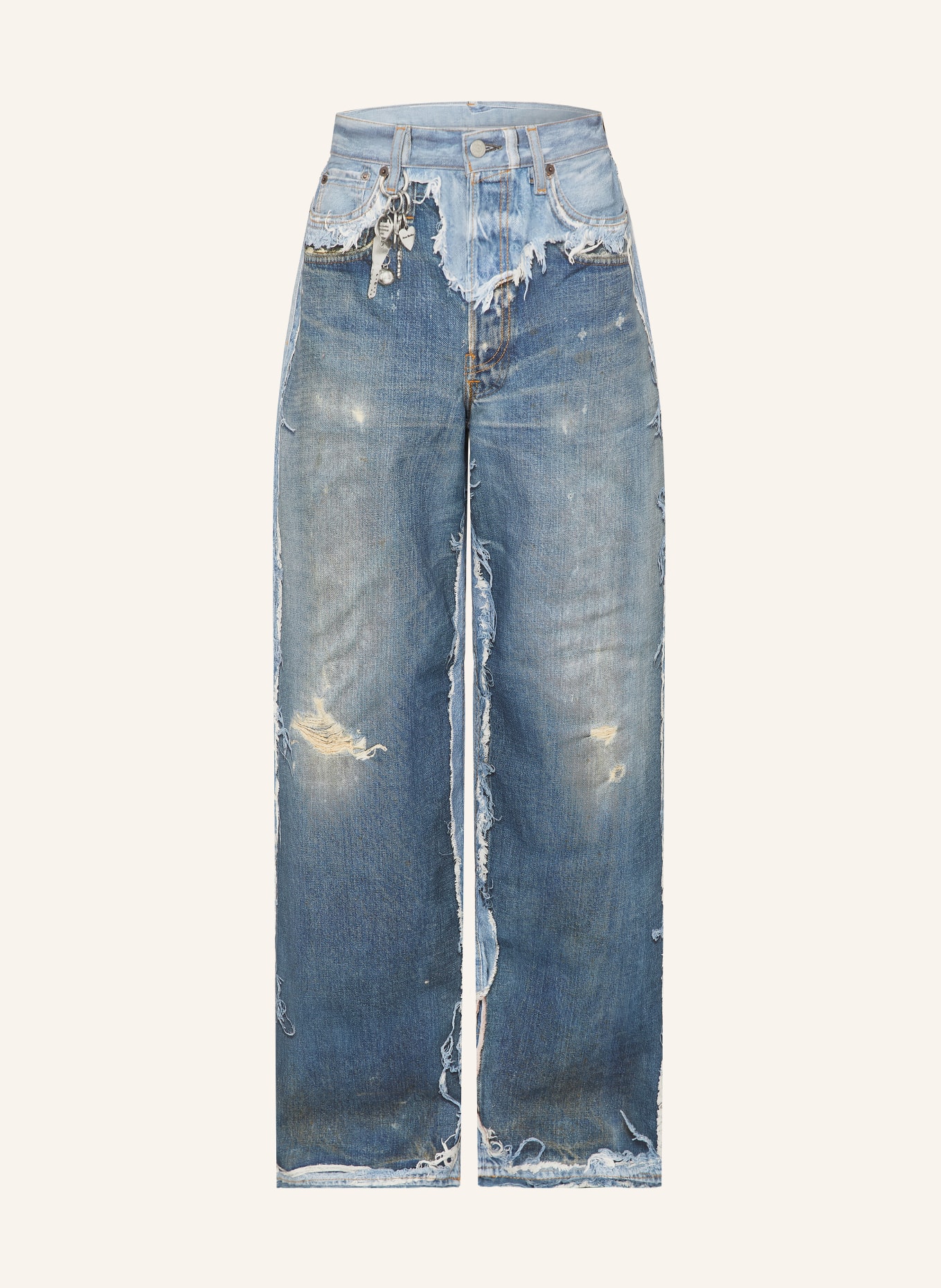 Acne Studios Destroyed Jeans Regular Fit: AUZ MID BLUE