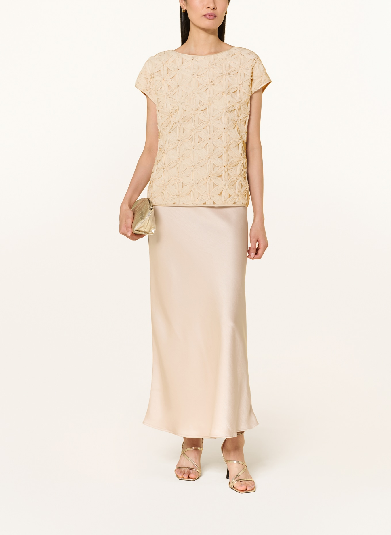 s.Oliver BLACK LABEL Blouse van verschillende stoffen: CRÈME