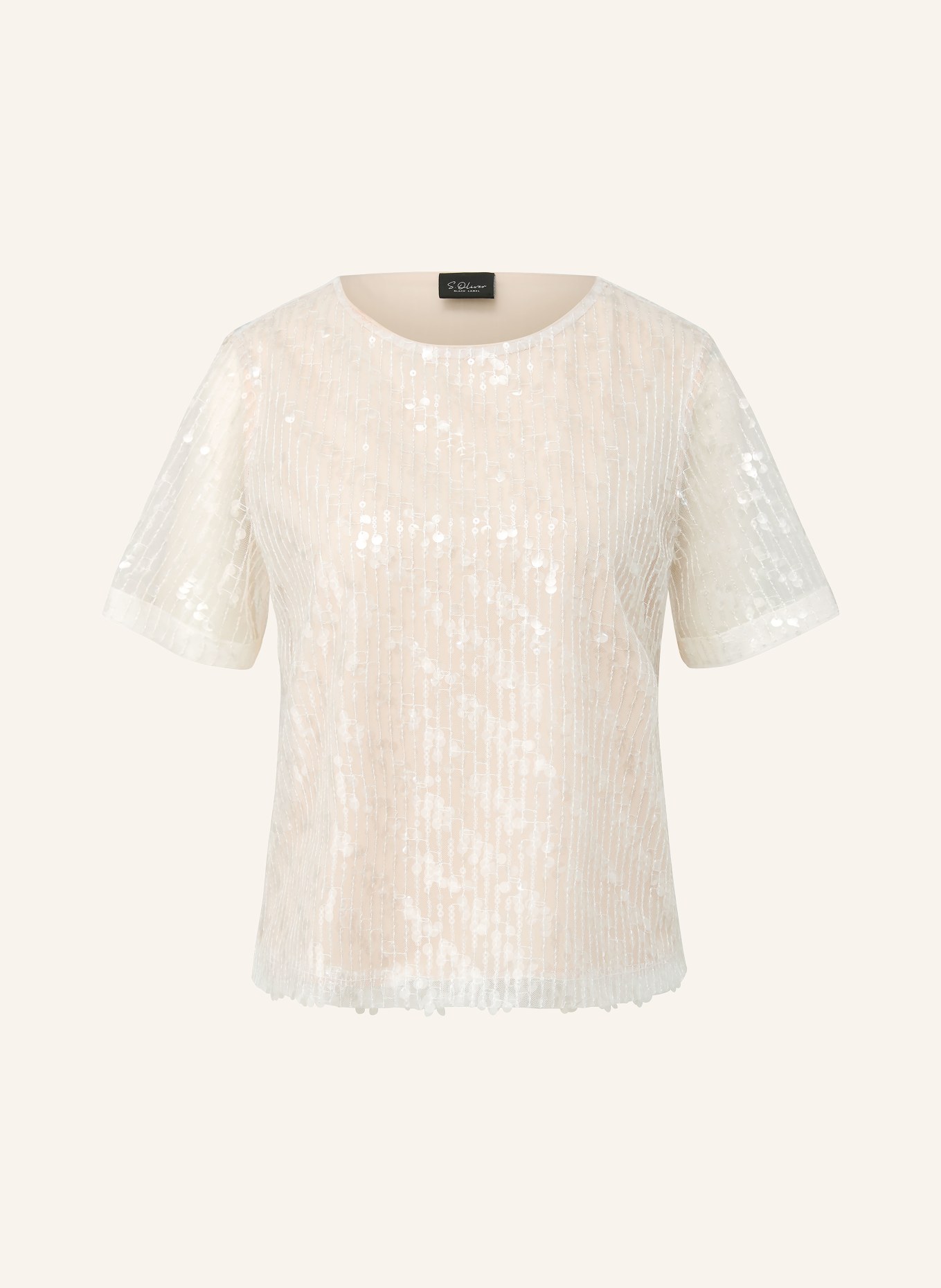 s.Oliver BLACK LABEL Bluzka z cekinami: ECRU