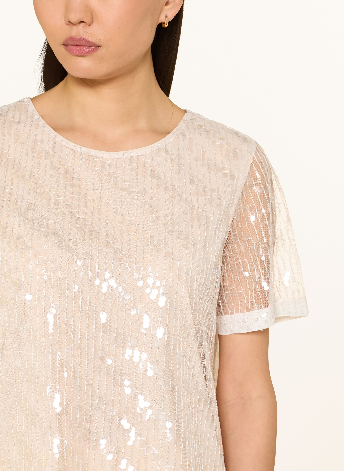 s.Oliver BLACK LABEL Bluzka z cekinami: ECRU