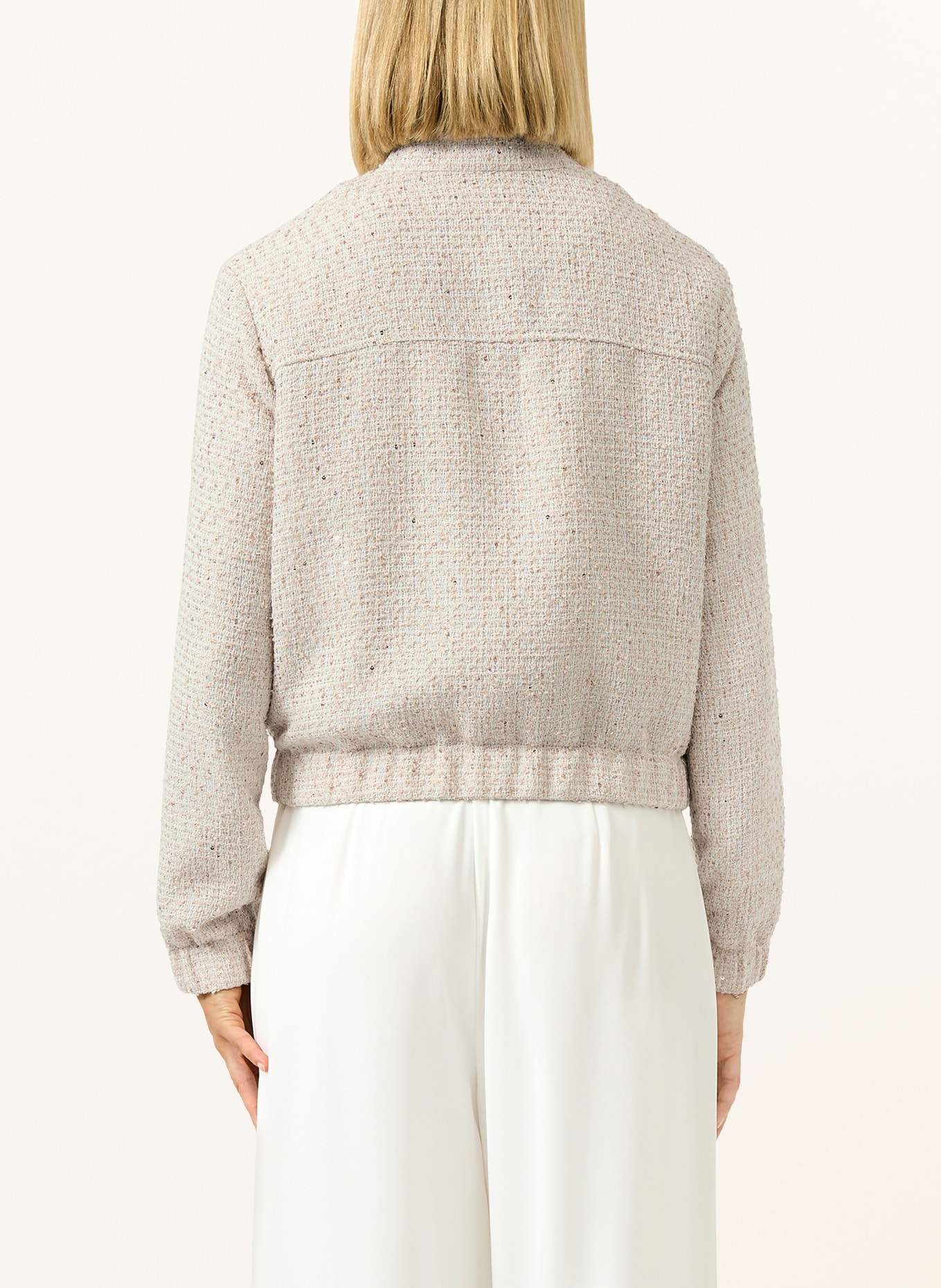 s.Oliver BLACK LABEL Tweed-Blouson mit Pailletten: HELLBRAUN