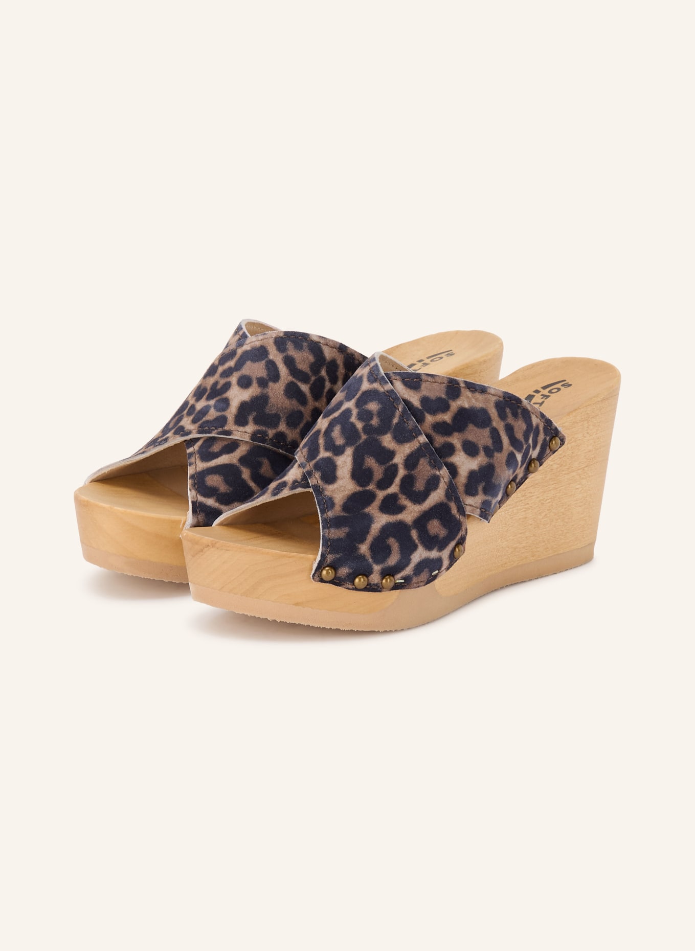 SOFTCLOX ANTJE Platform Wedges: BEIGE / GOLD / BLACK