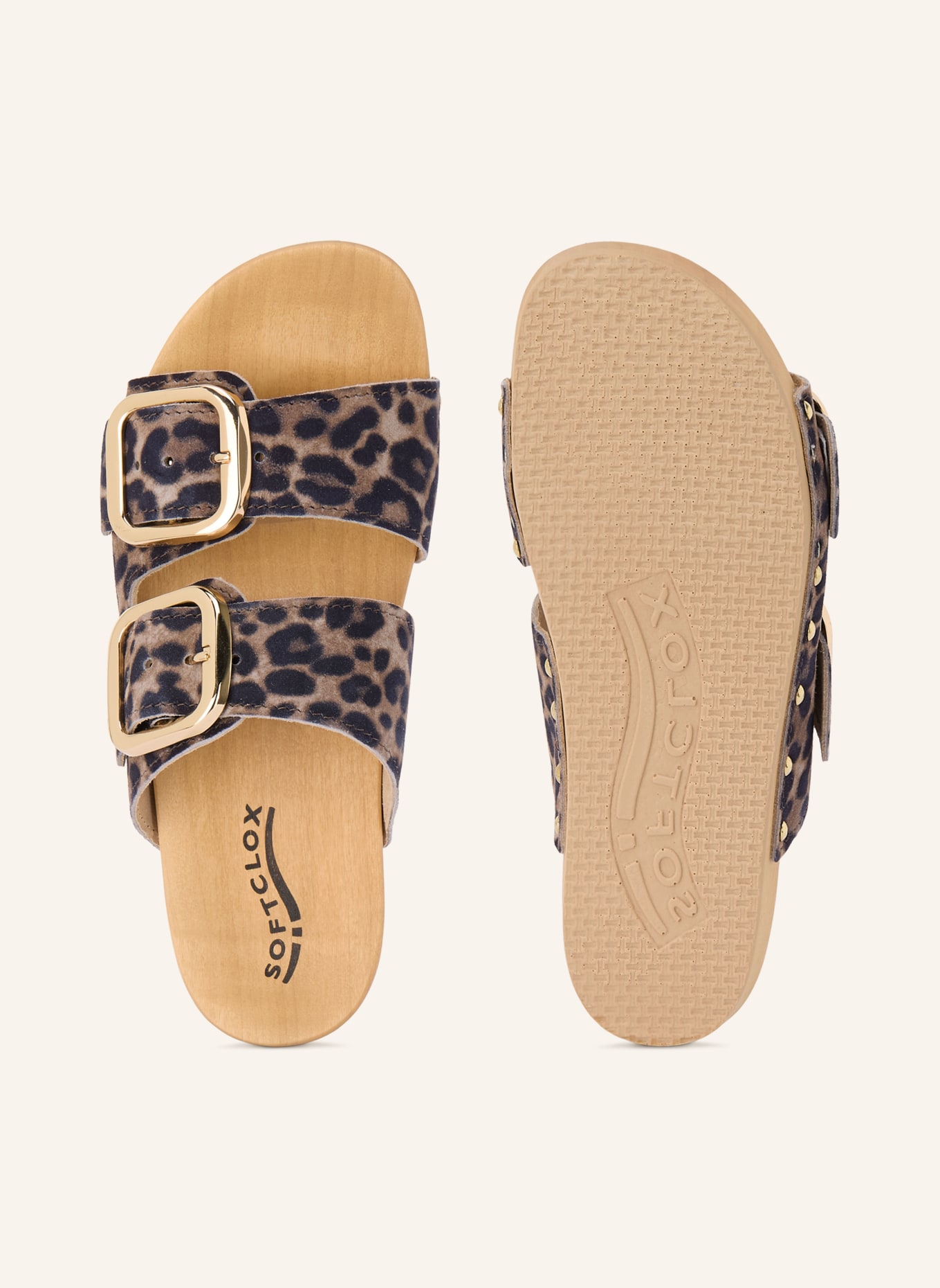 SOFTCLOX Mules LENA: BEIGE / OR / NOIR