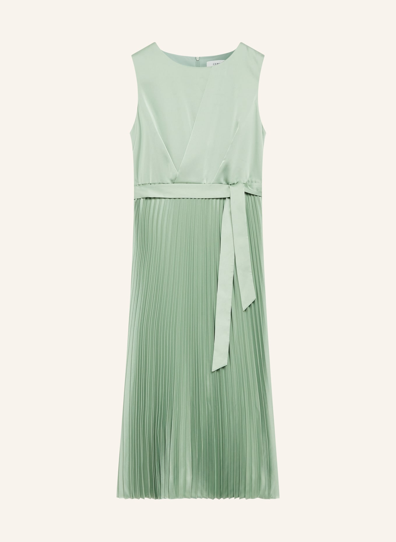 comma Satin dress with pleats: LIGHT GREEN